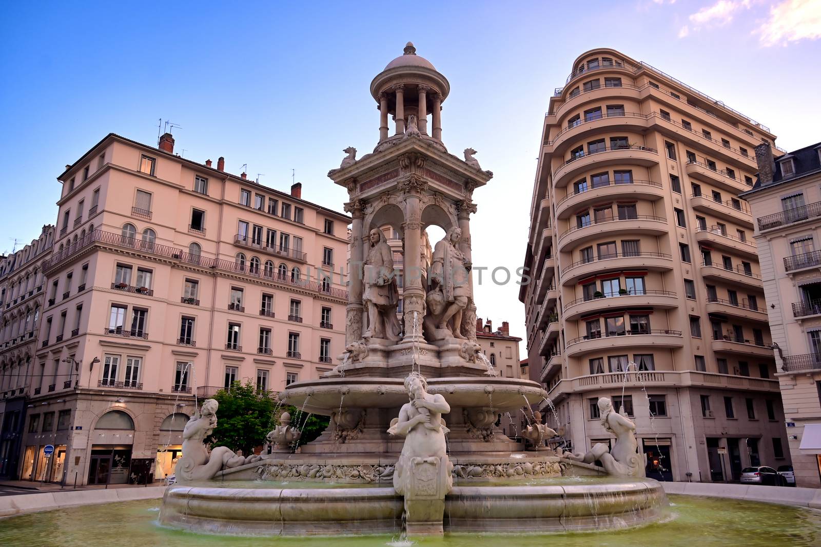 The fountain on Place des Jacobins in Lyon, France by jbyard22