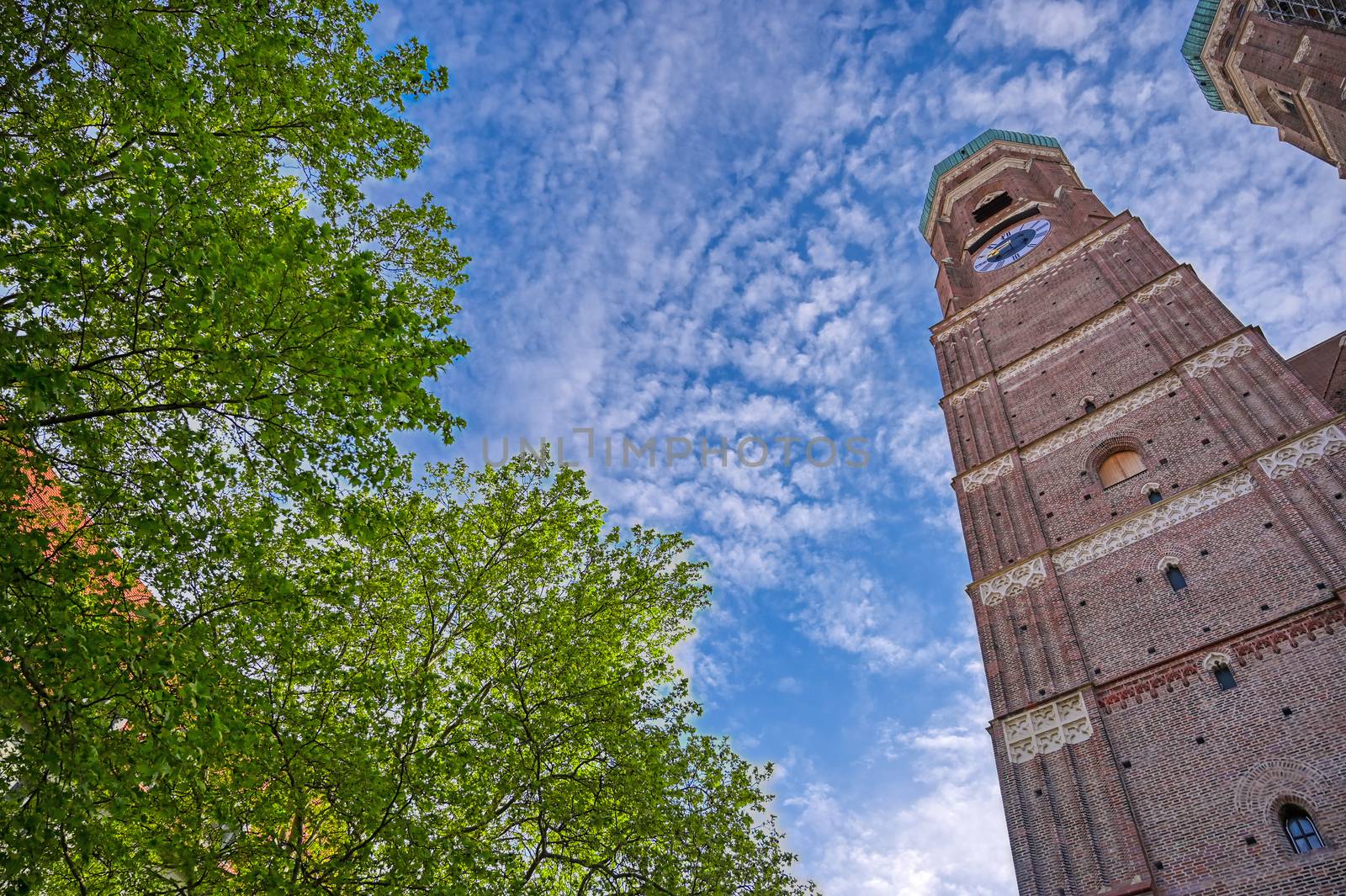 The Frauenkirche, or Cathedral of Our Dear Lady) located in Munich, Bavaria, Germany. 