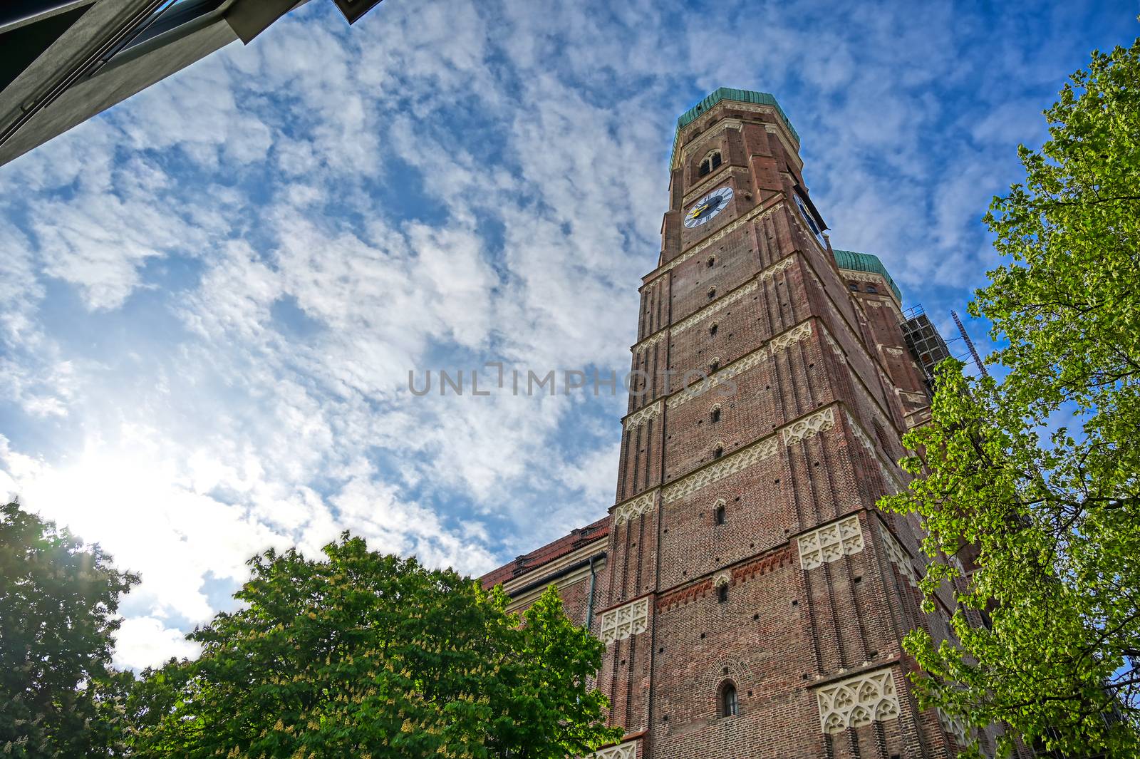 The Frauenkirche, or Cathedral of Our Dear Lady) located in Munich, Bavaria, Germany. 