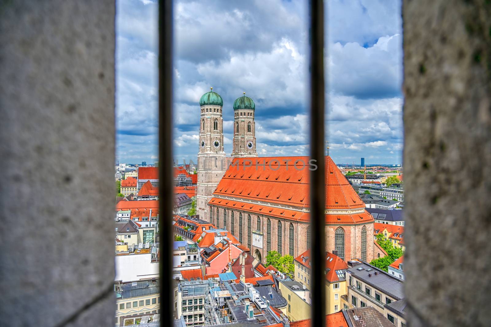 The Frauenkirche, or Cathedral of Our Dear Lady) located in Munich, Bavaria, Germany. 