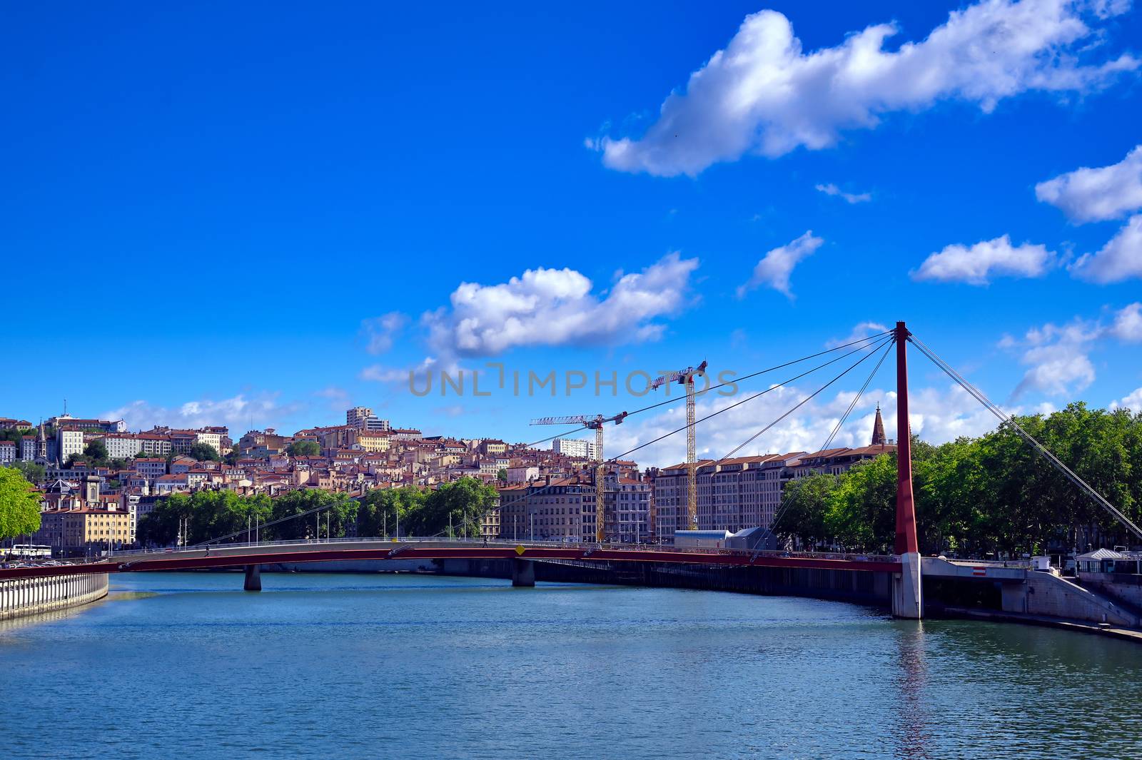 Lyon, France and the architecture along the Saone River.