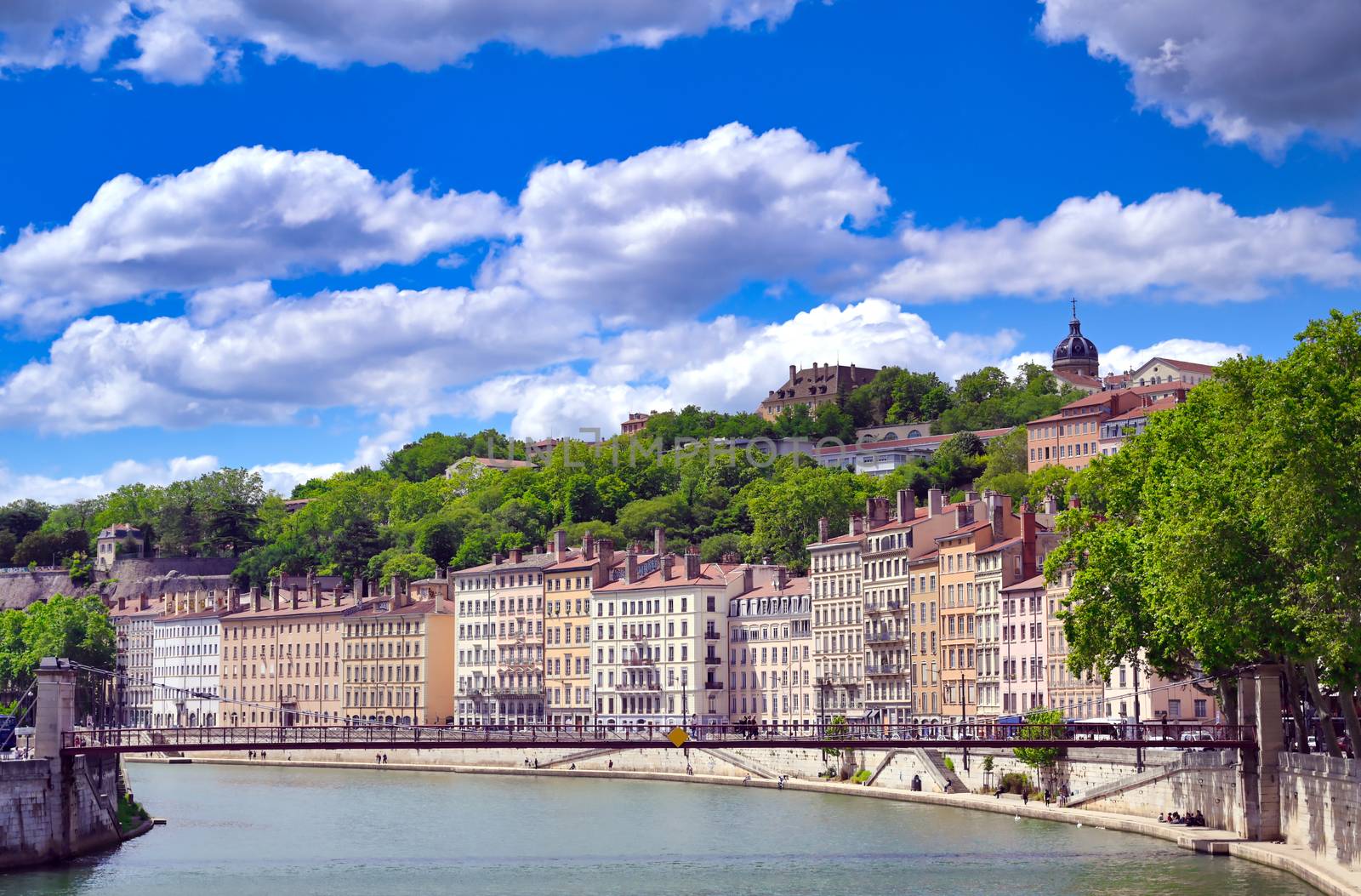 Lyon, France and the architecture along the Saone River.