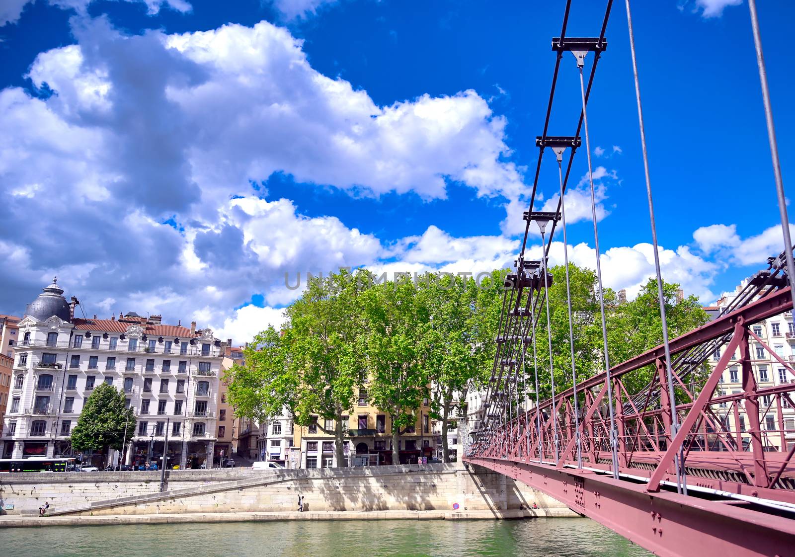 Lyon, France and the architecture along the Saone River.