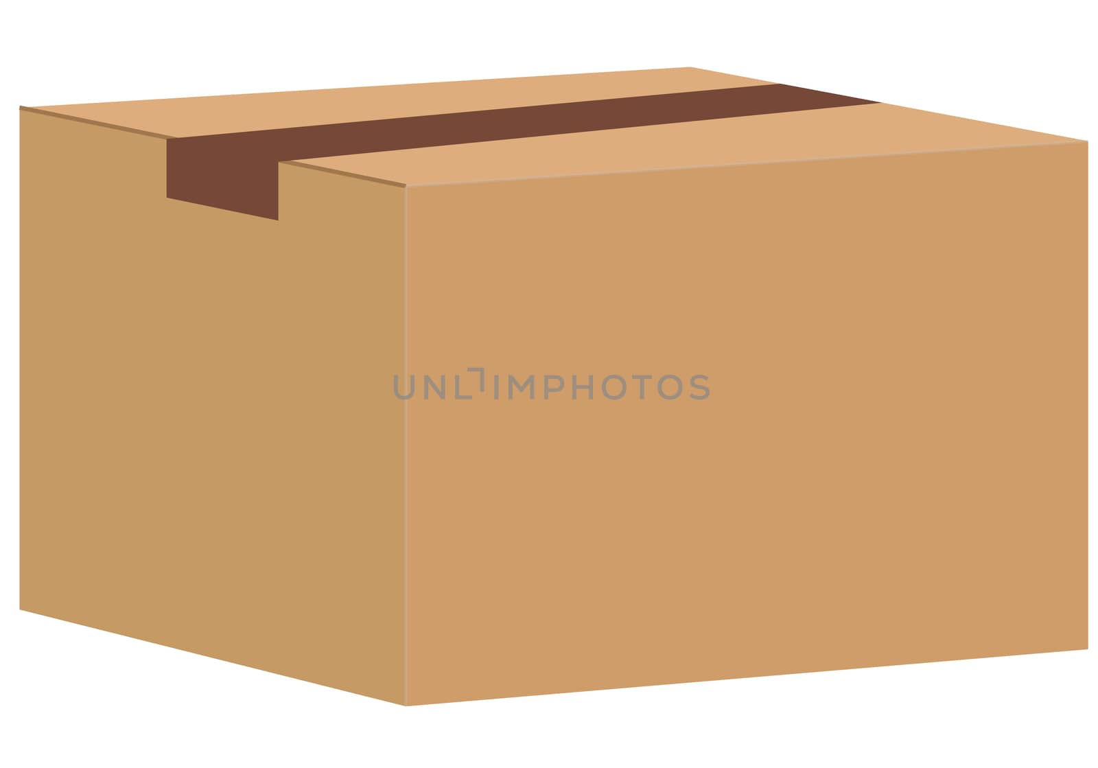 Brown closed carton delivery packaging box isolated on white background. box sign.