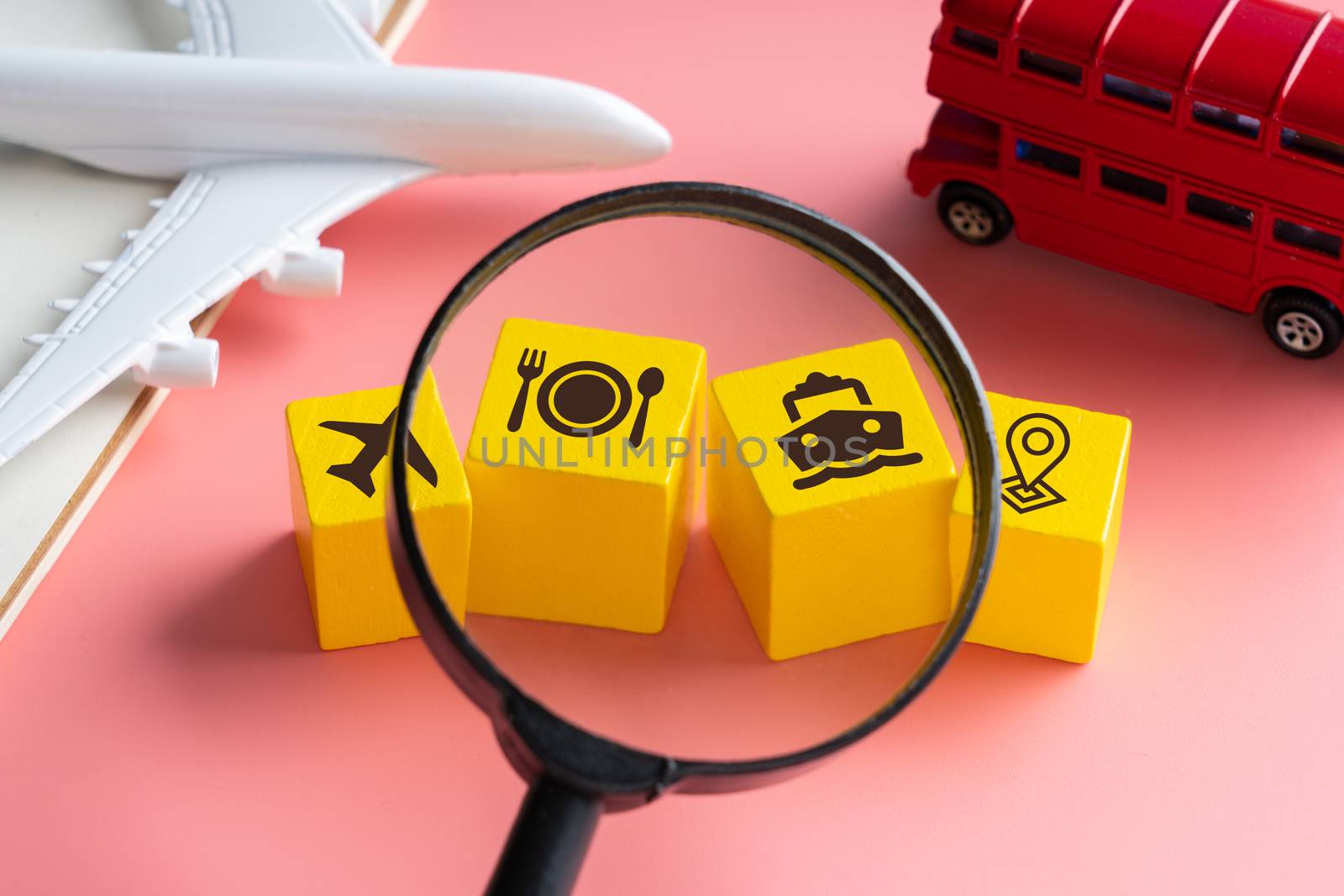 Travel & transport icon on colorful concept background