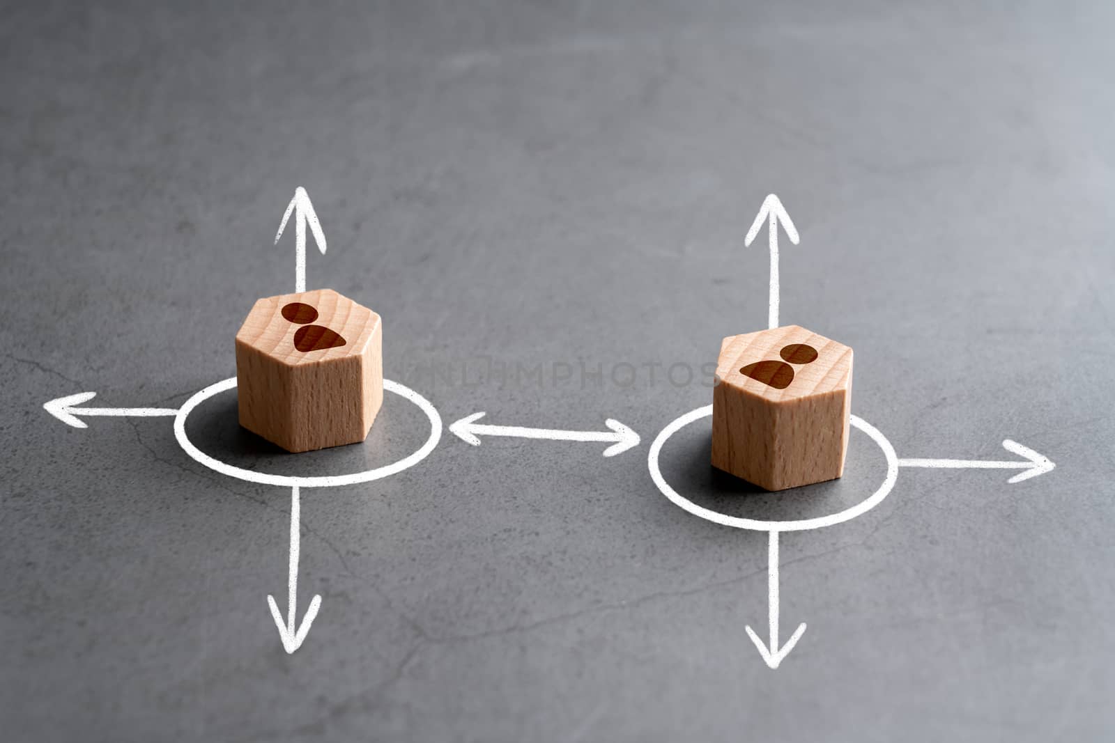 Social distance from wood figure