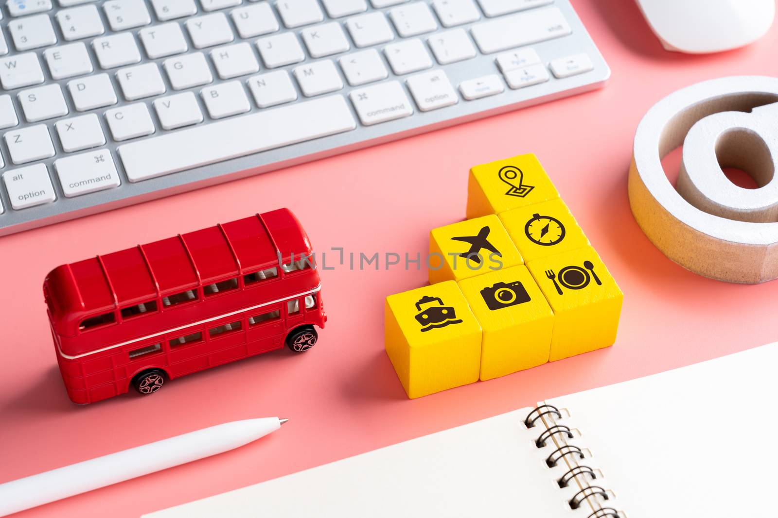 Travel & transport icon on colorful concept background by Alicephoto