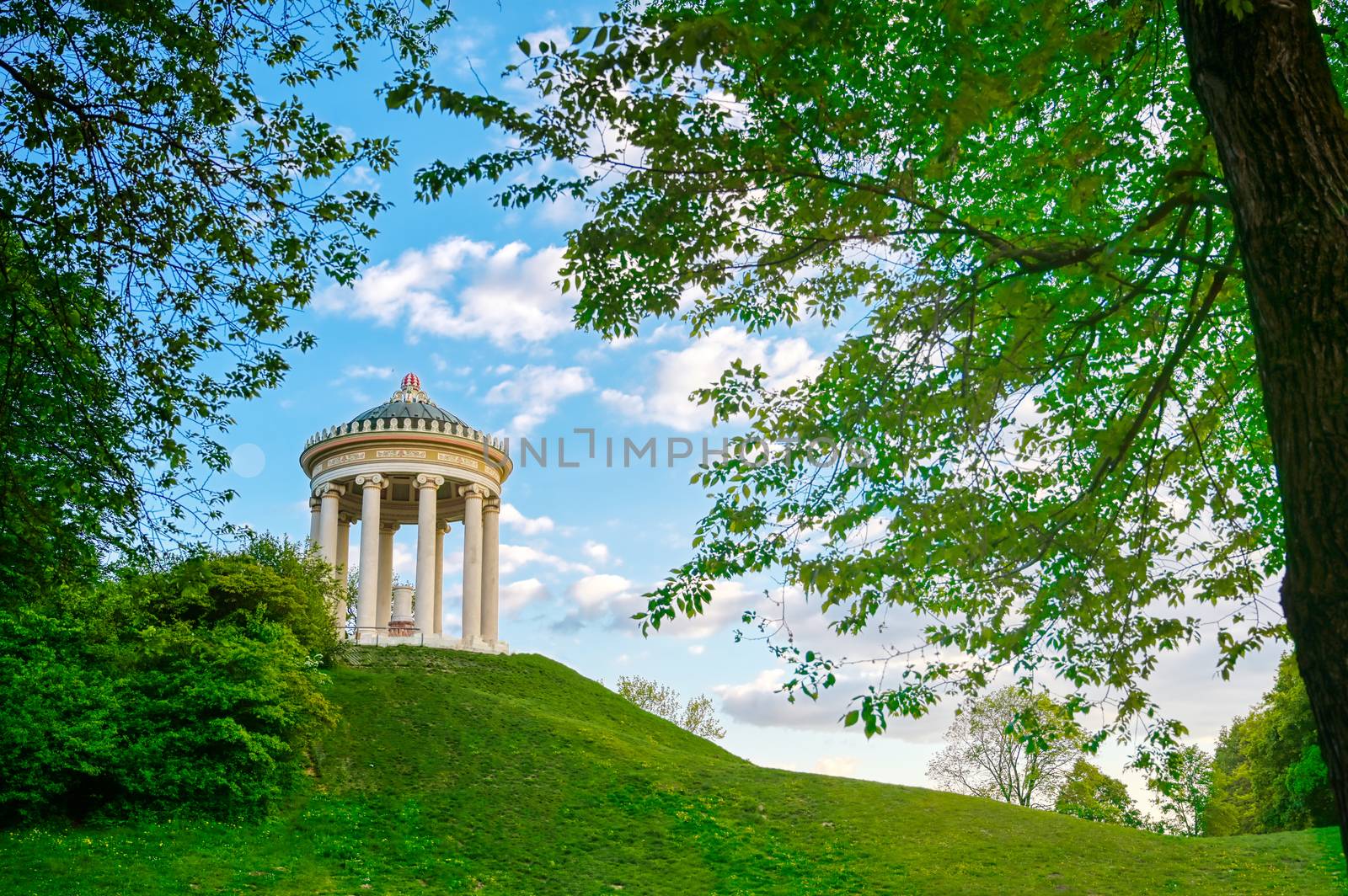 The Monopteros in the Englischer Garten in Munich, Bavaria, Germany.