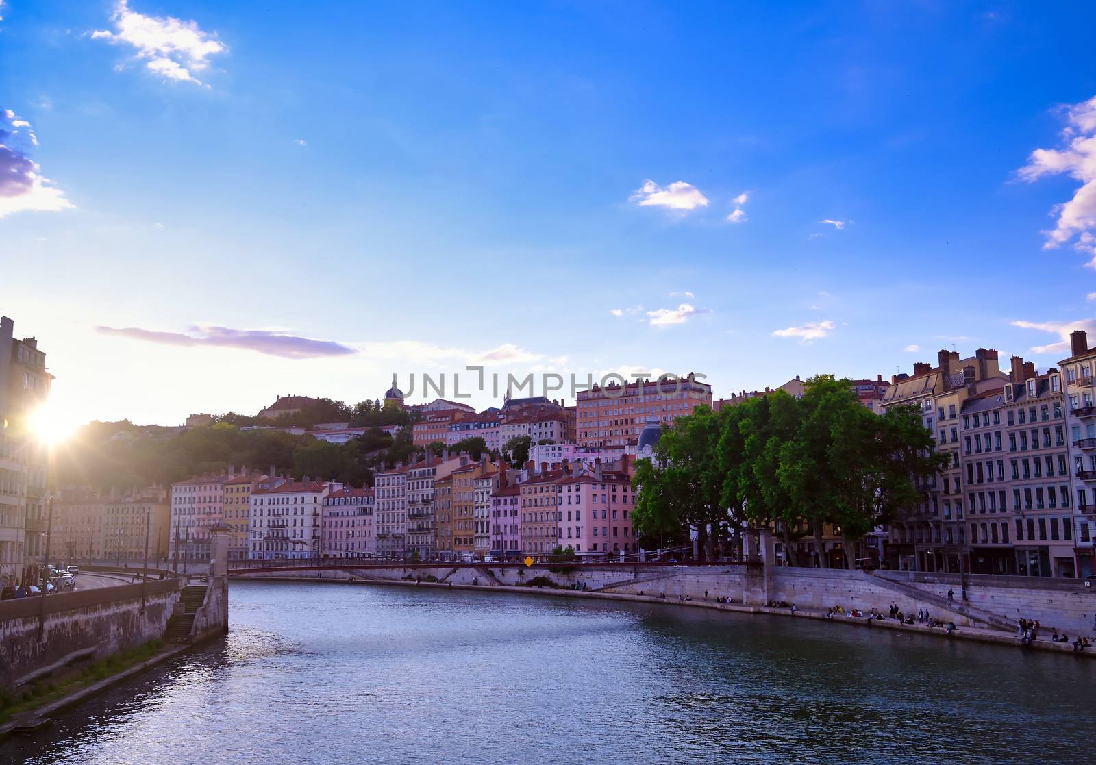 Lyon, France along the Saone River by jbyard22