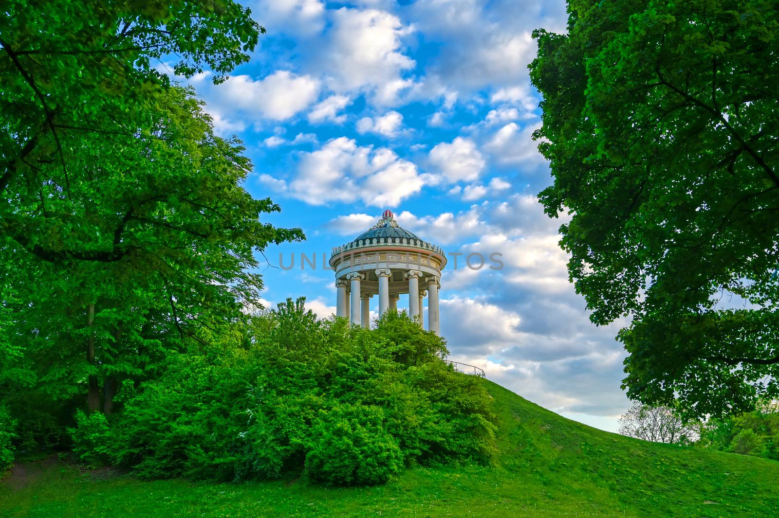 The Monopteros in the Englischer Garten in Munich, Bavaria, Germany.