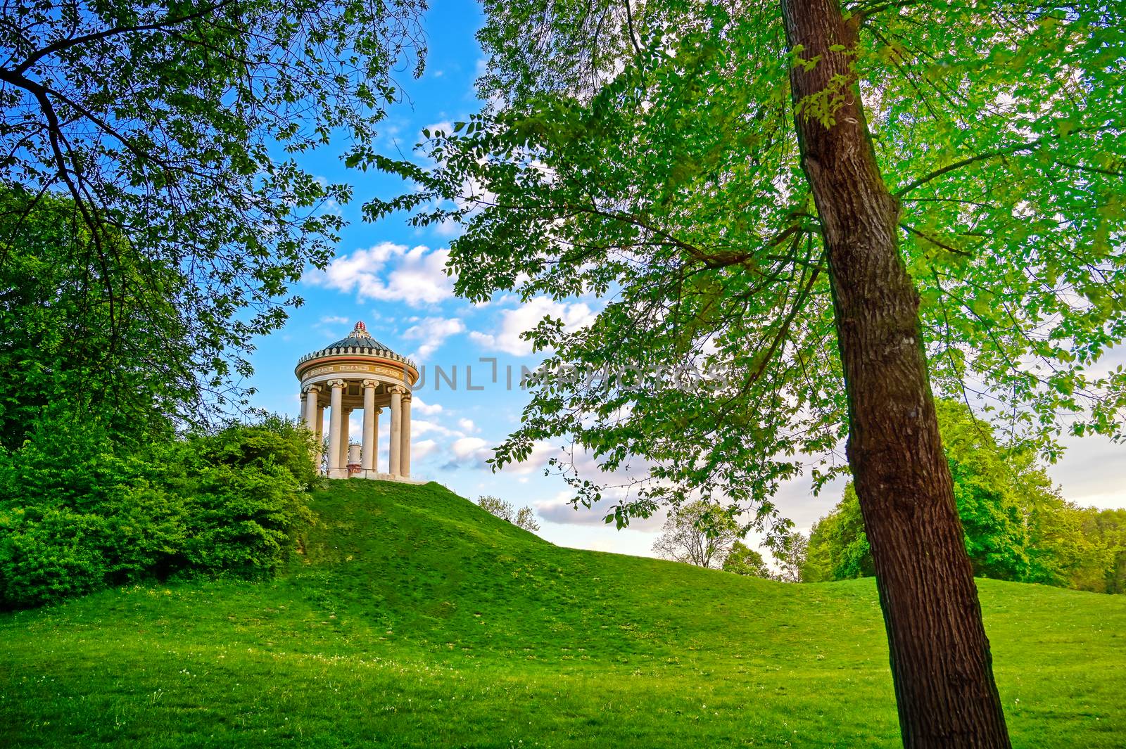 The Monopteros in the Englischer Garten in Munich, Bavaria, Germany.