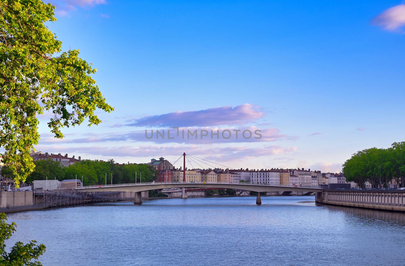 Lyon, France and the architecture along the Saone River.