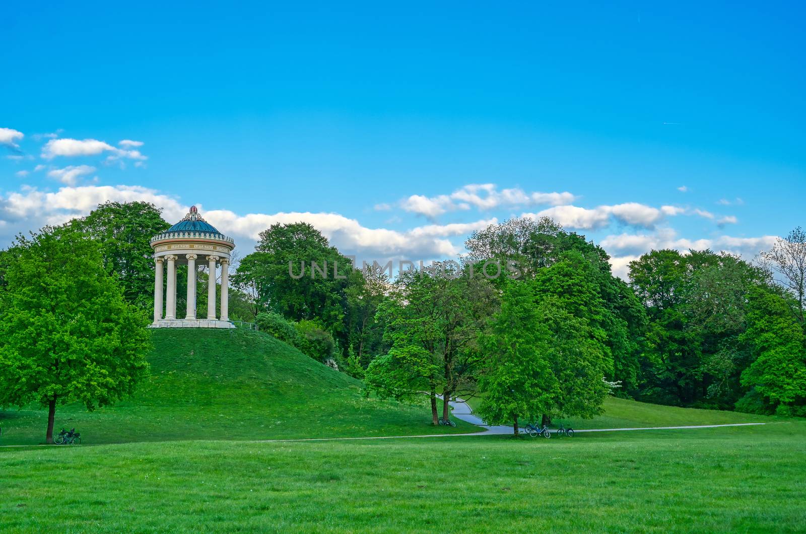 The Monopteros in the Englischer Garten in Munich, Bavaria, Germany.