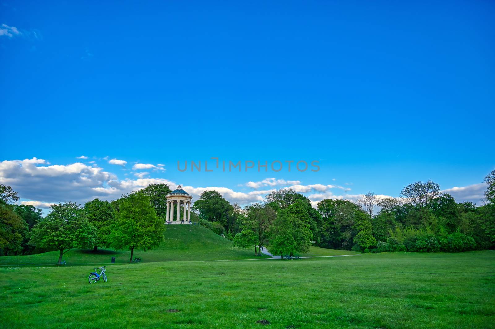 The Monopteros in the Englischer Garten in Munich, Bavaria, Germany.