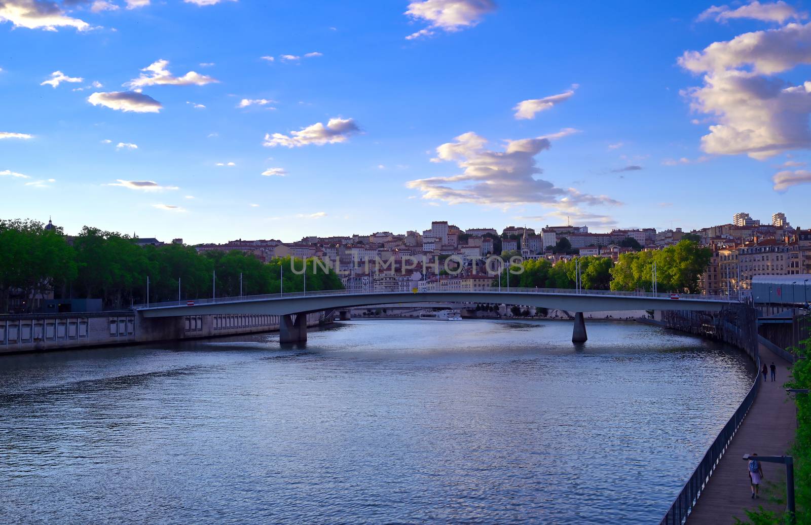 Lyon, France and the architecture along the Saone River.