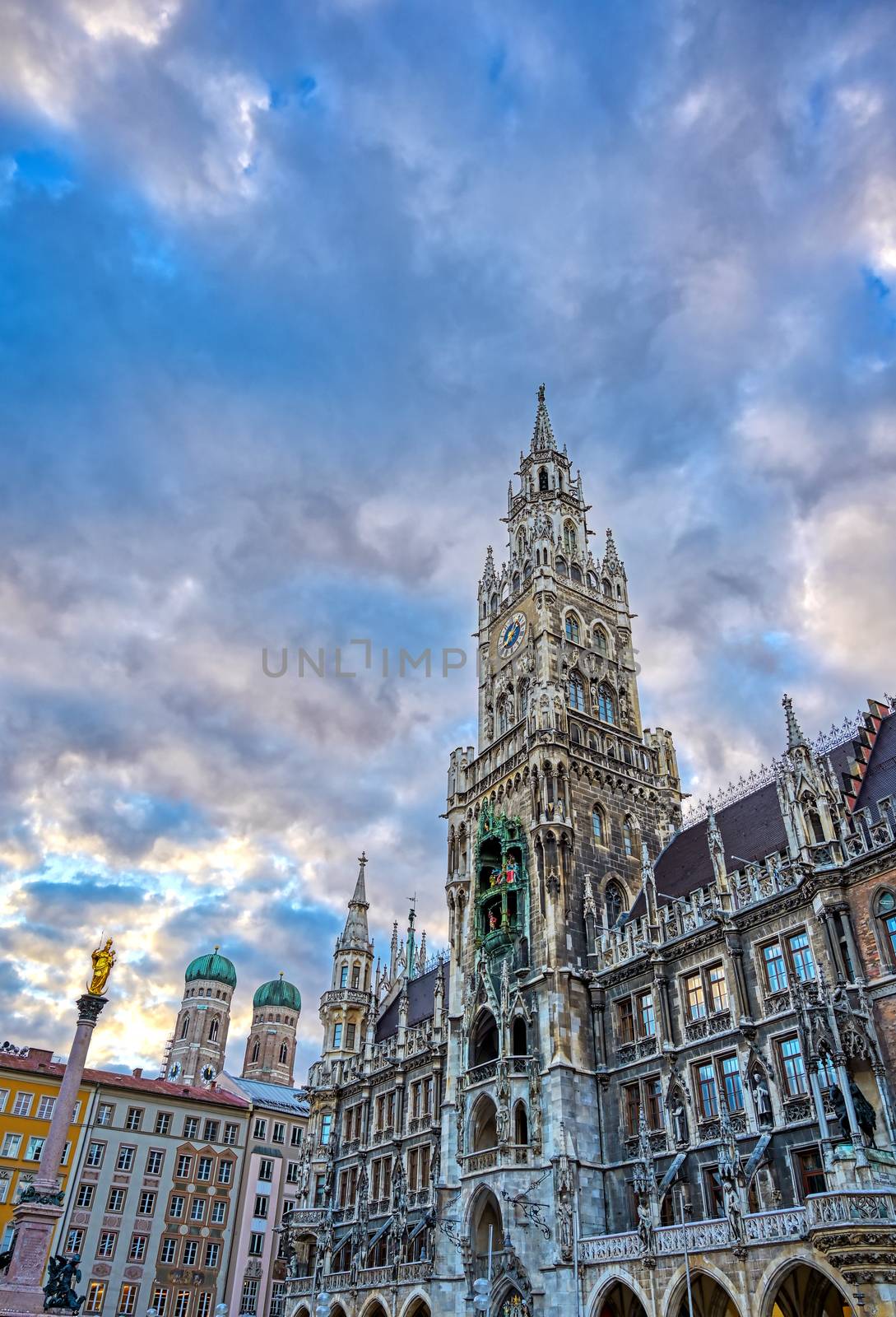 The New Town Hall located in the Marienplatz in Munich, Germany