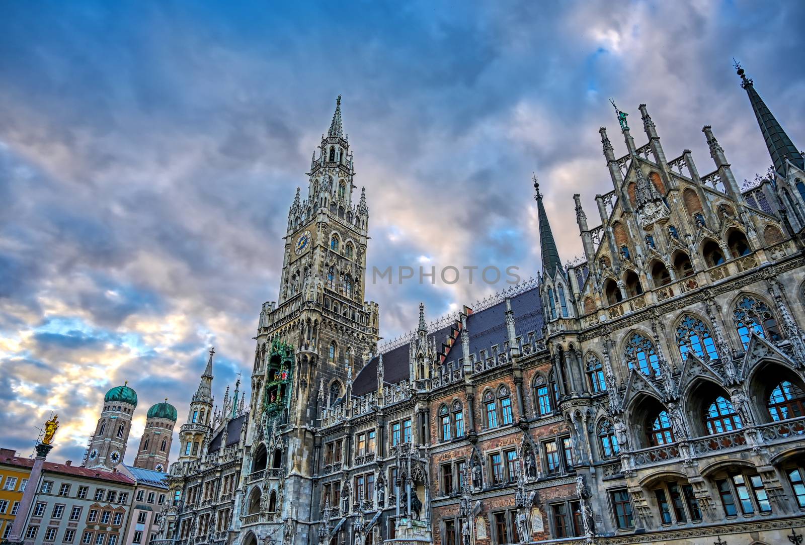 The New Town Hall located in the Marienplatz in Munich, Germany