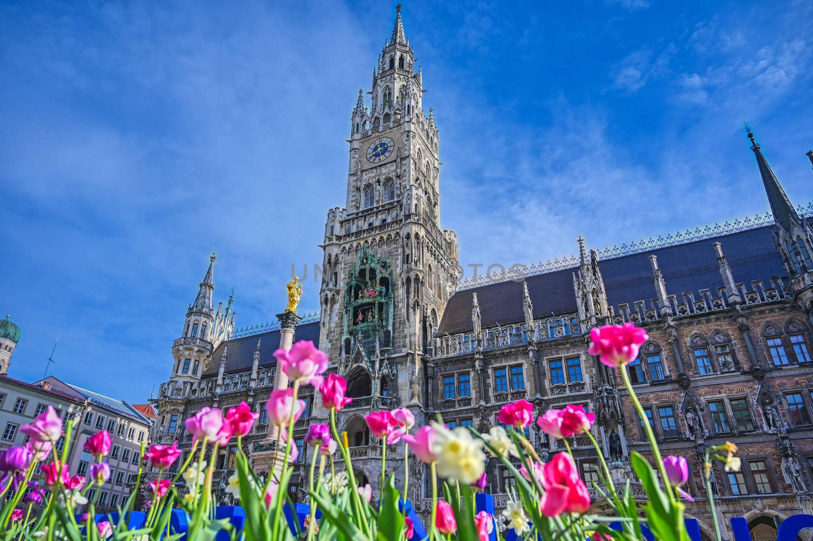 The New Town Hall located in the Marienplatz in Munich, Germany