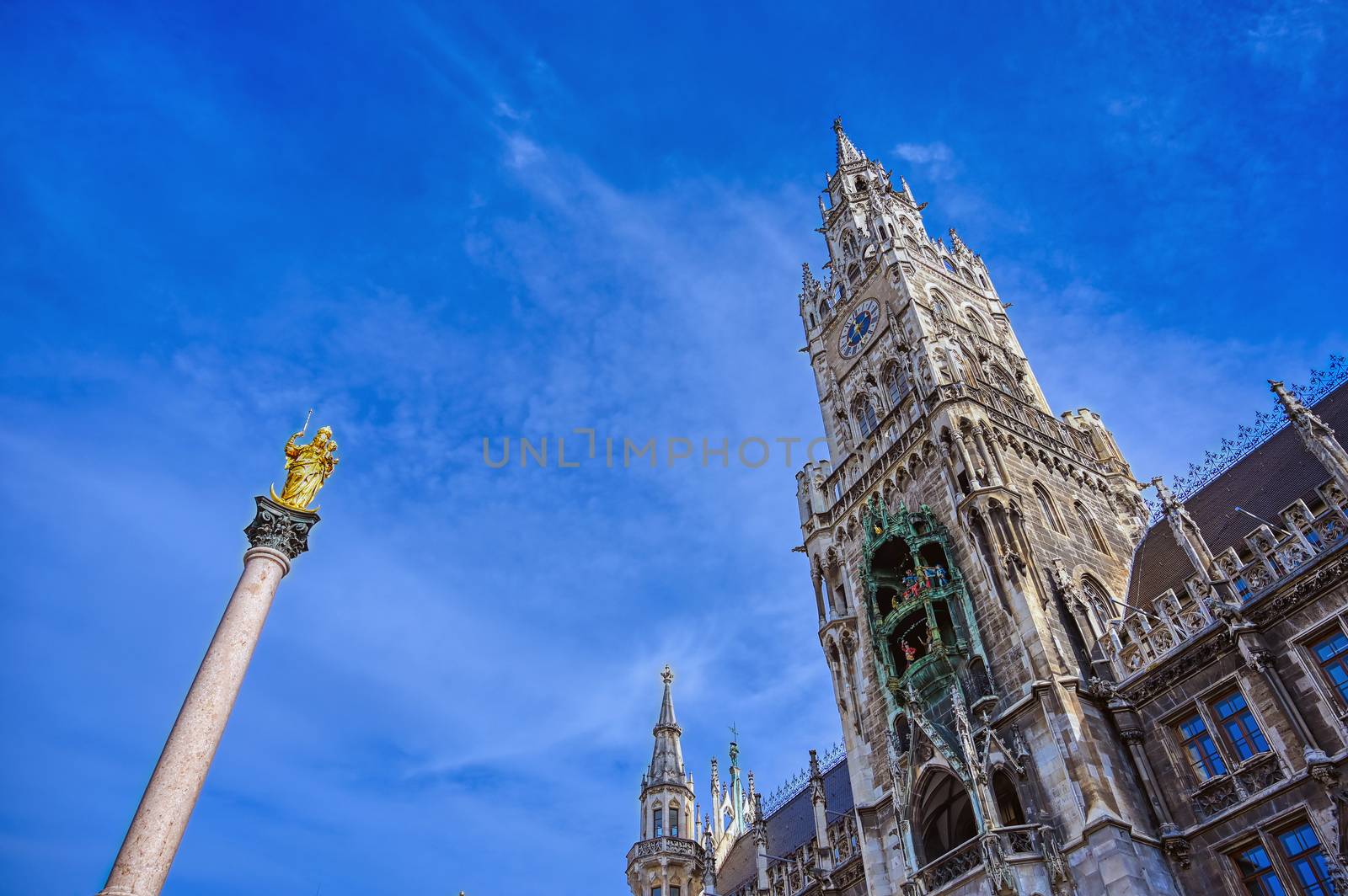 The New Town Hall located in the Marienplatz in Munich, Germany