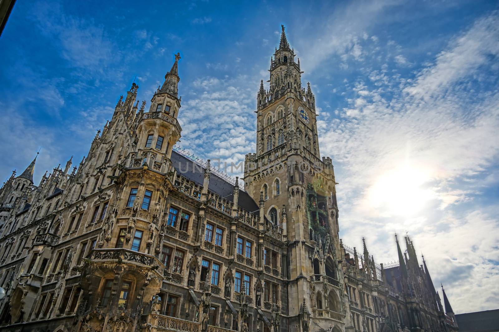 The New Town Hall located in the Marienplatz in Munich, Germany