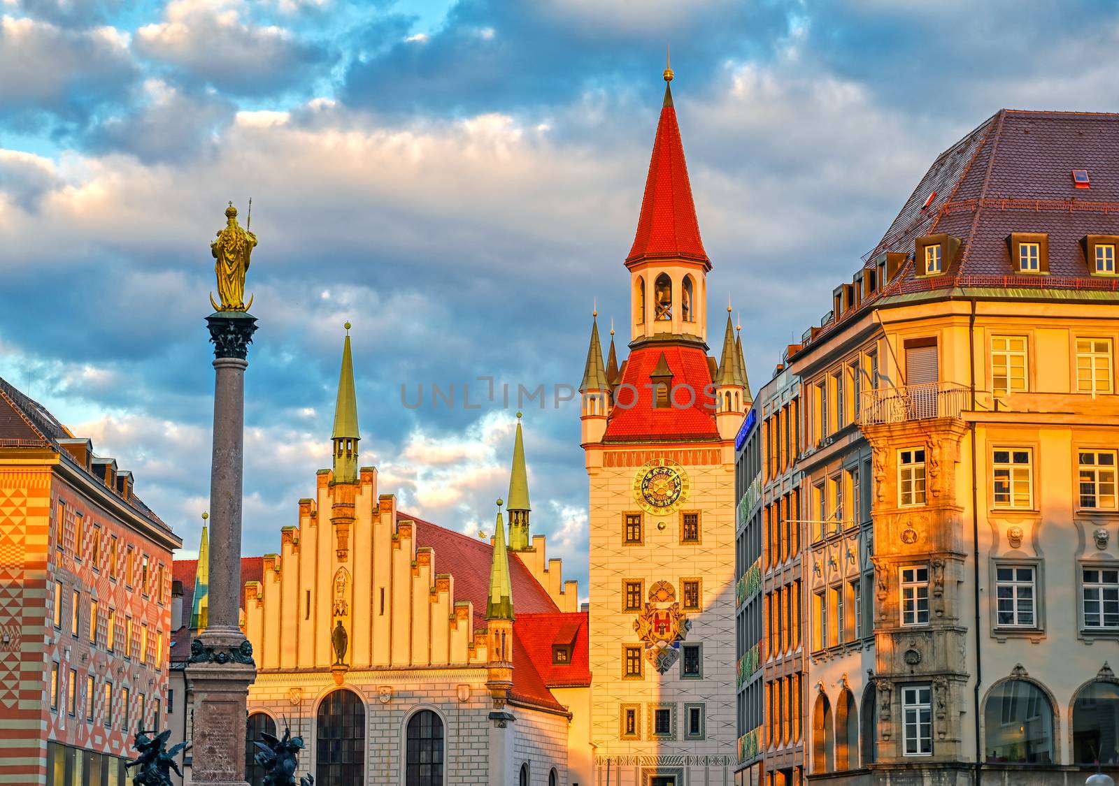 The Old Town Hall located in the Marienplatz in Munich, Germany.