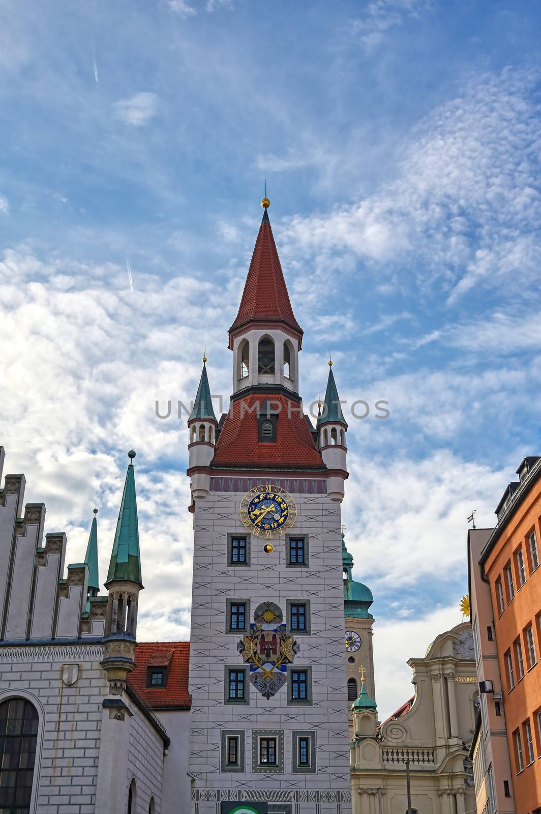 The Old Town Hall located in the Marienplatz in Munich, Germany.