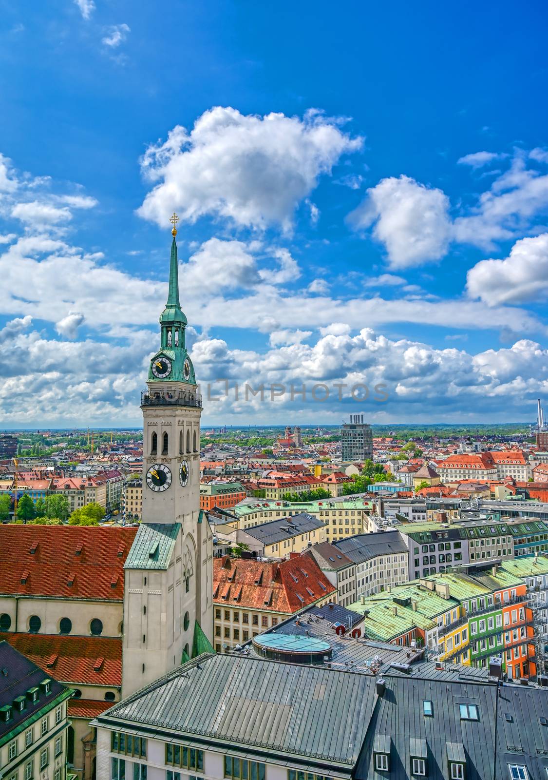 The Church of St. Peter located in the Marienplatz in Munich, Germany.