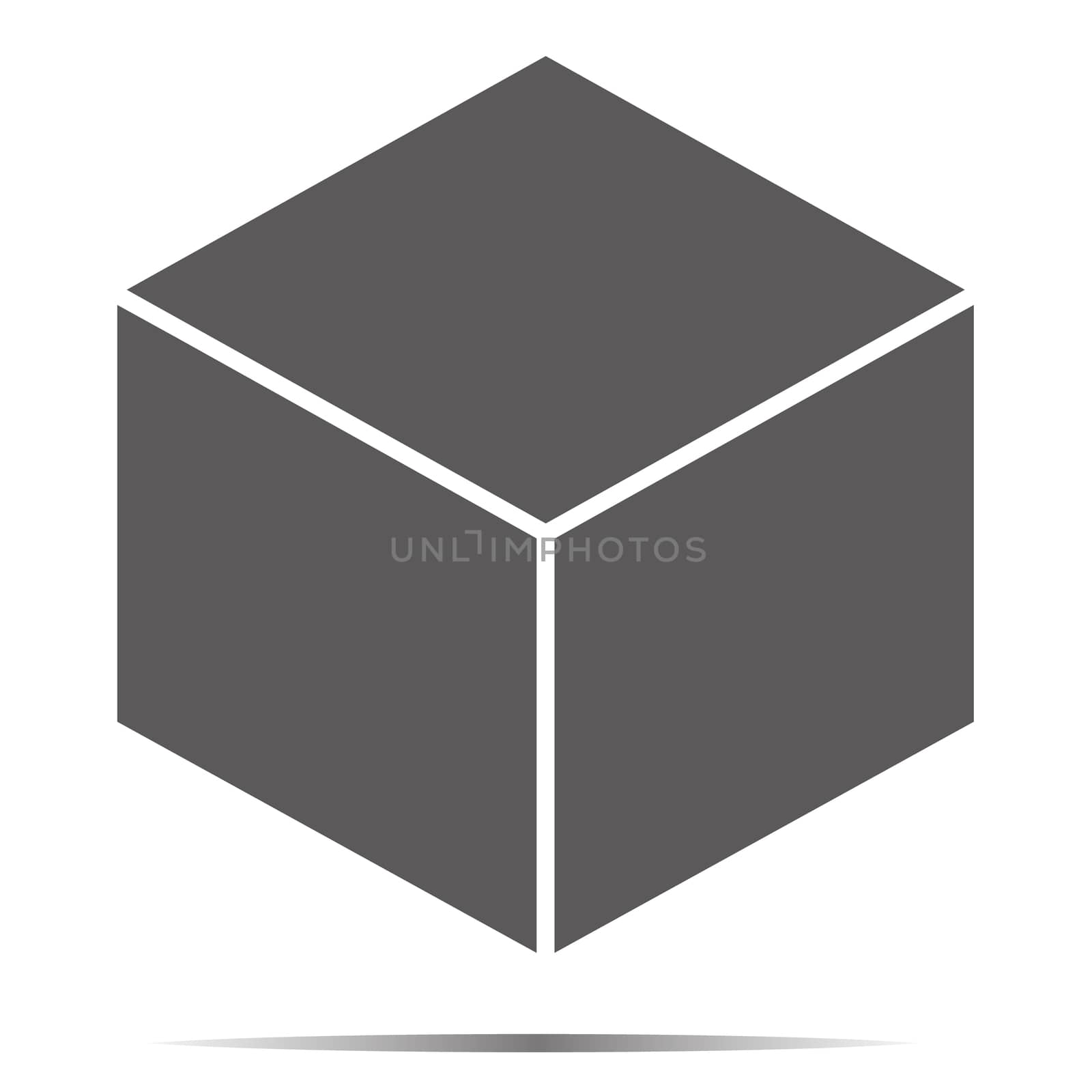 Gray cube icon isolated on background. Modern flat pictogram. Trendy Simple vector symbol for web site design or button to mobile app.
