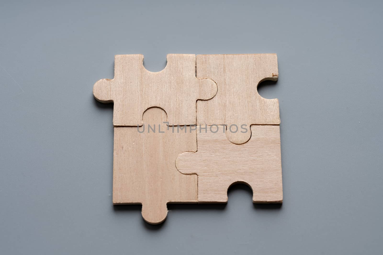 Wood puzzle for business concept by Alicephoto