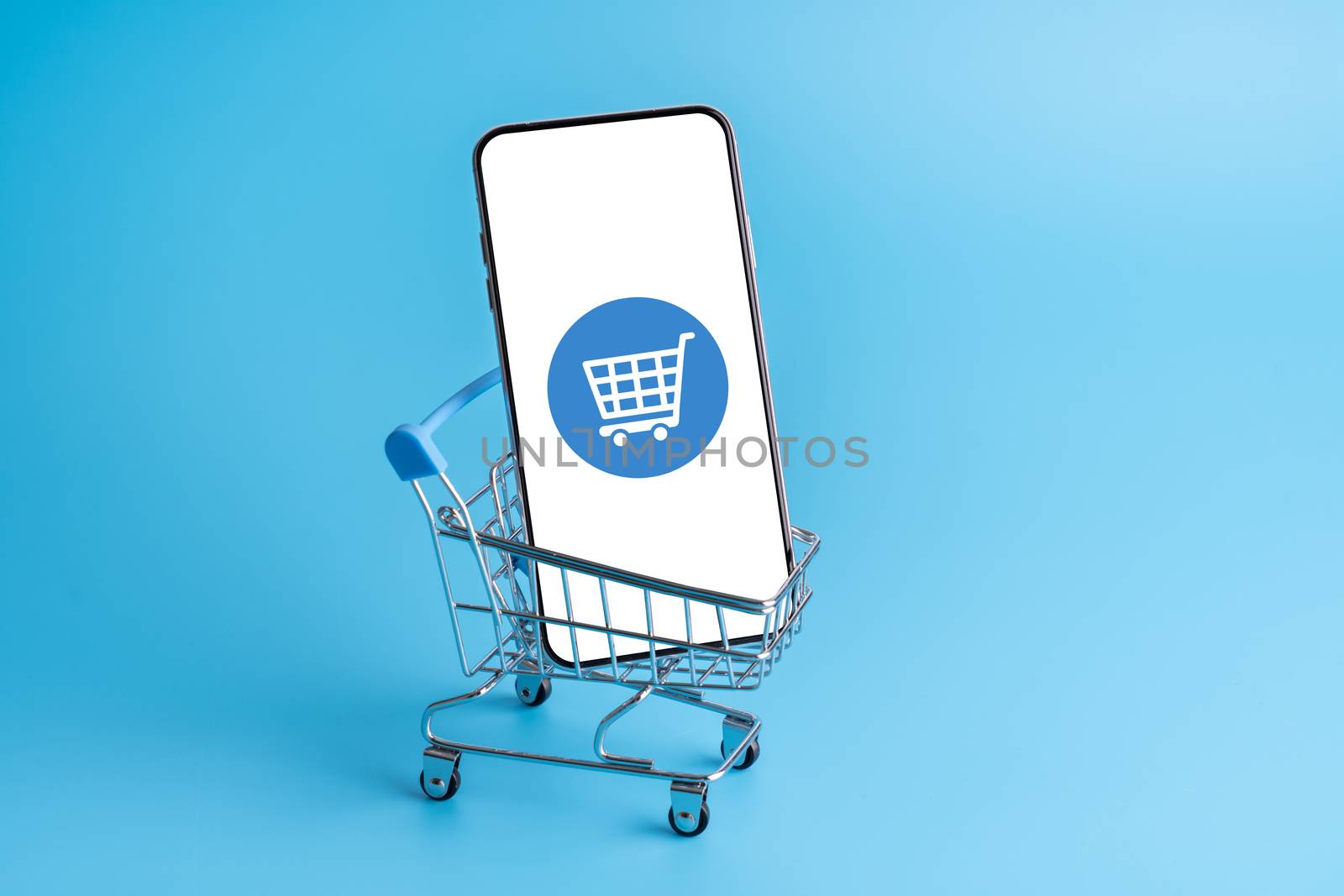 Online shopping & cloud icon on mobile phone application by Alicephoto