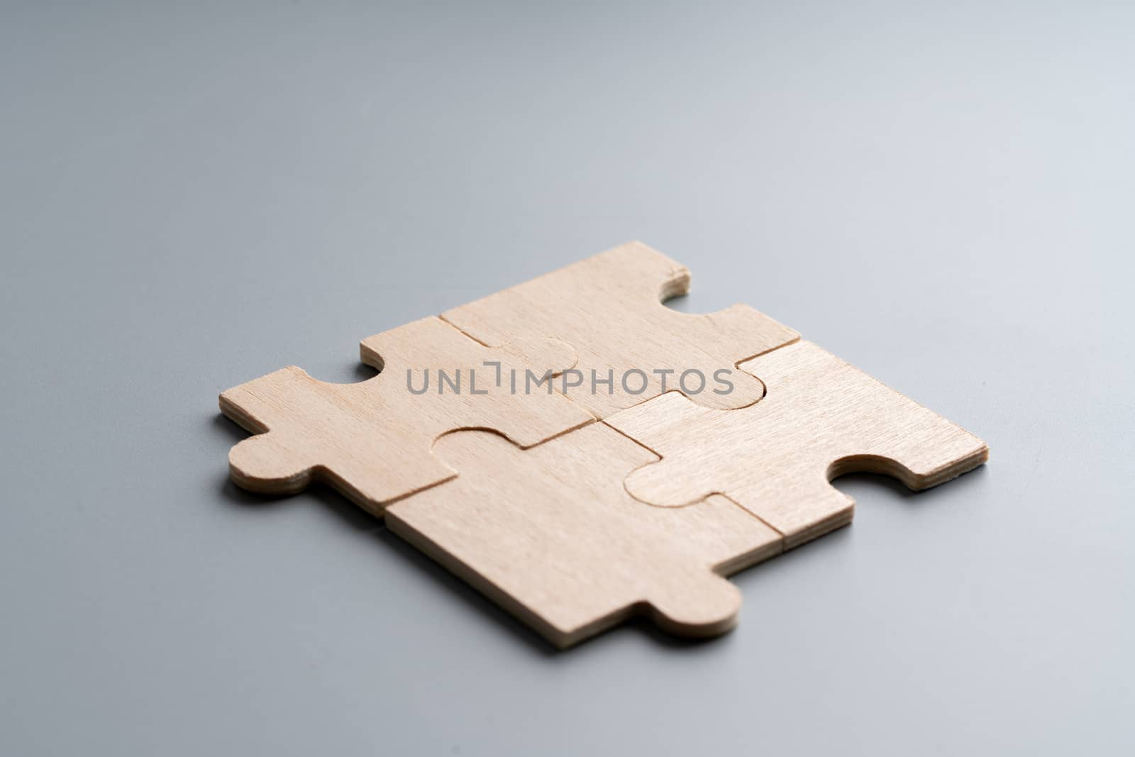 Wood puzzle for business concept by Alicephoto