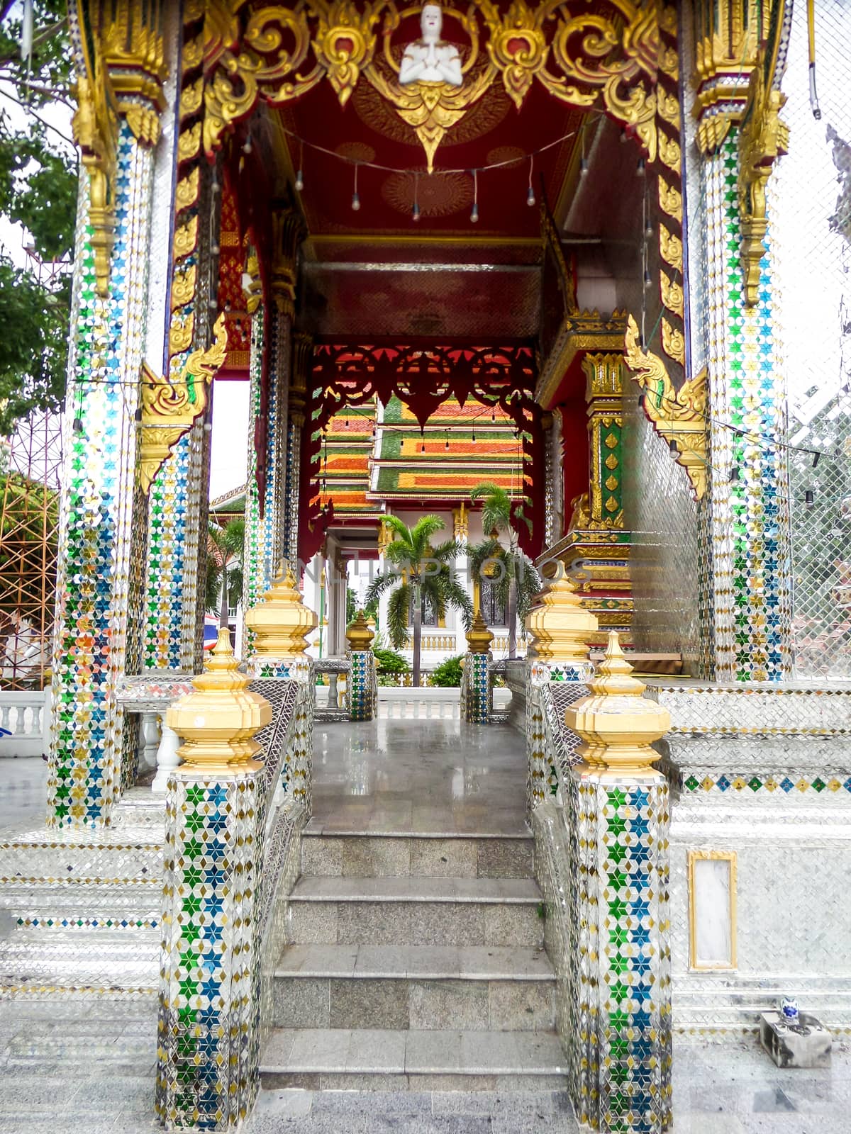 Thai Cathedral glass at Wat Prachum Kongka Banglamung Chonburi