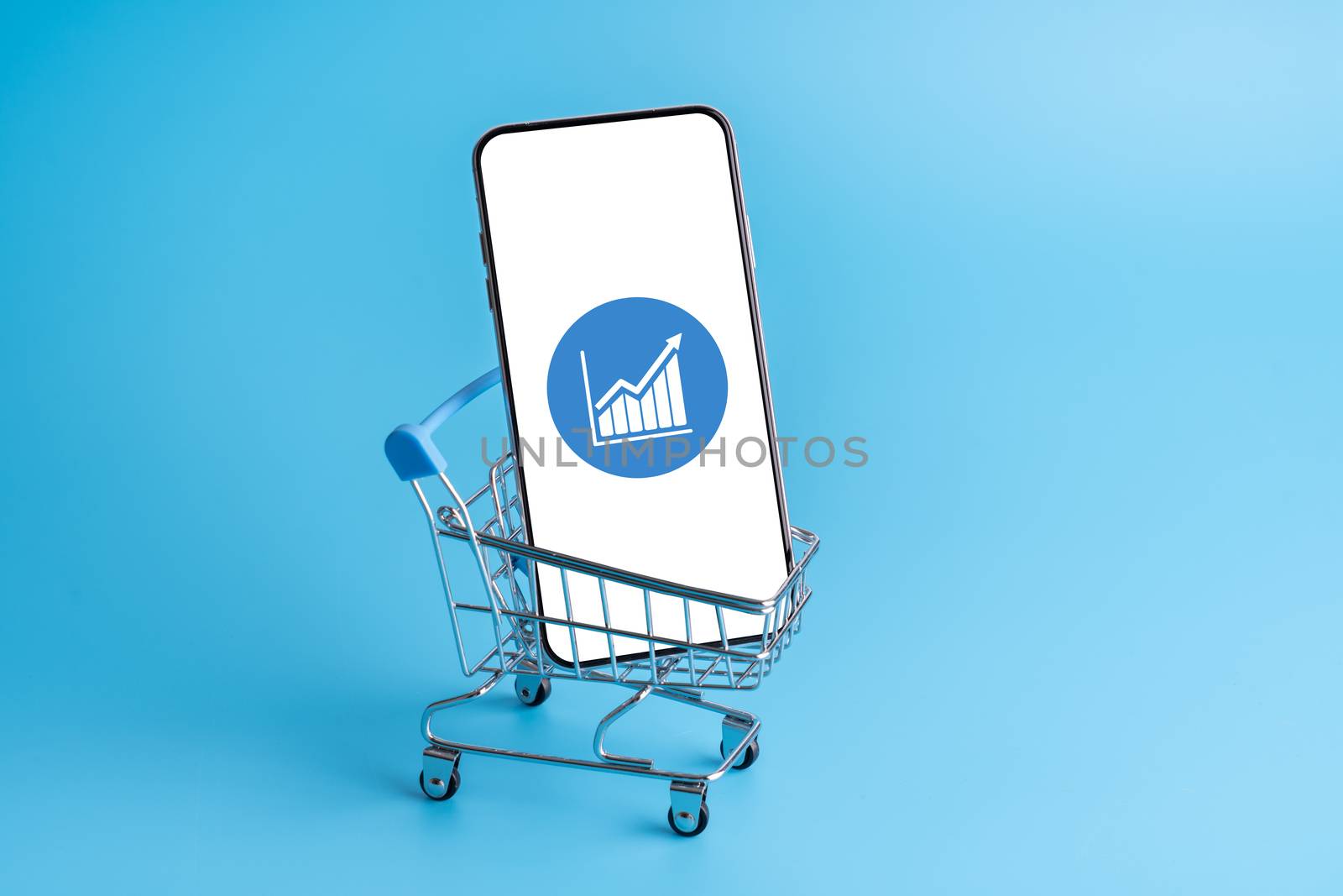 Online shopping & cloud icon on mobile phone application