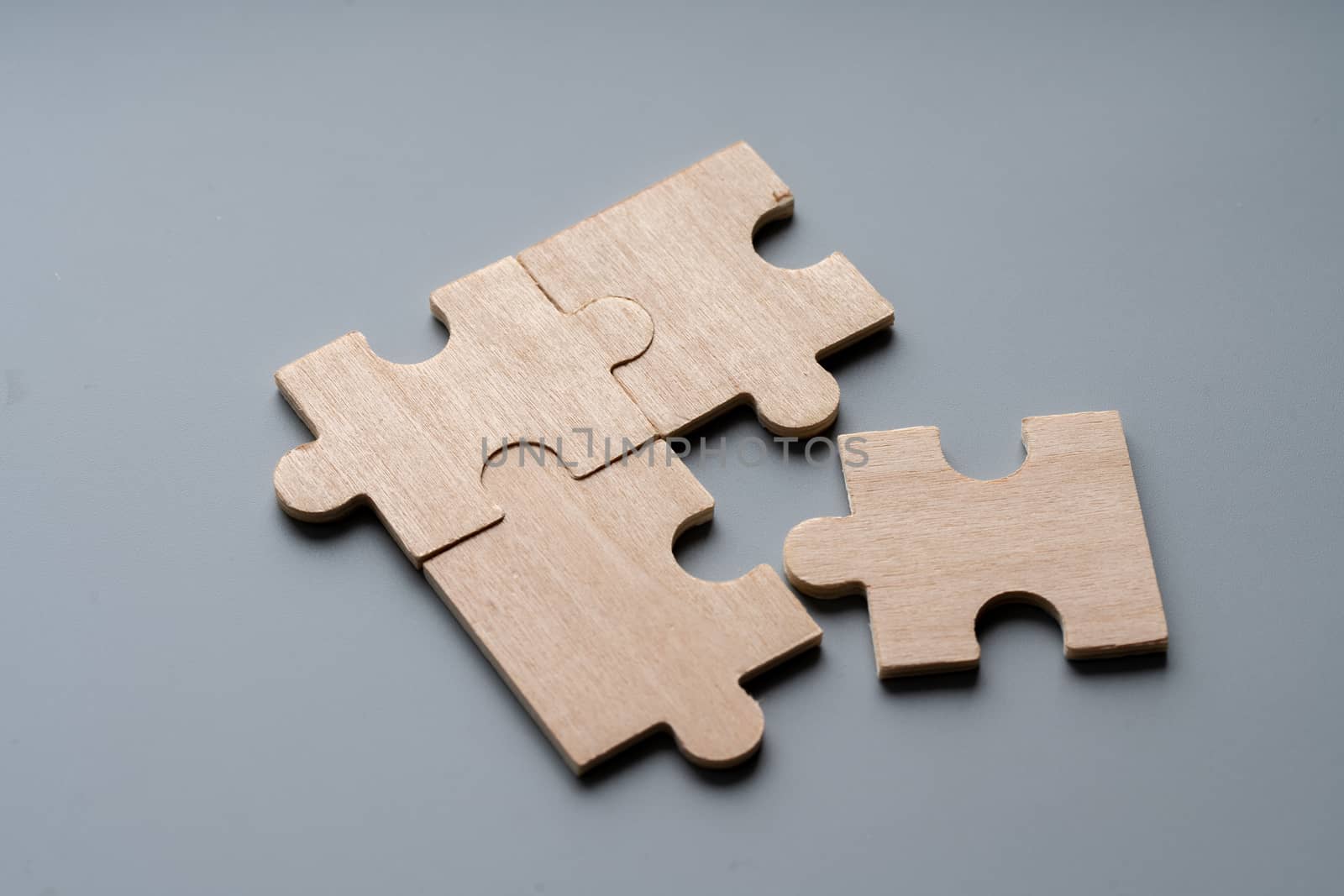 Wood puzzle for business concept by Alicephoto