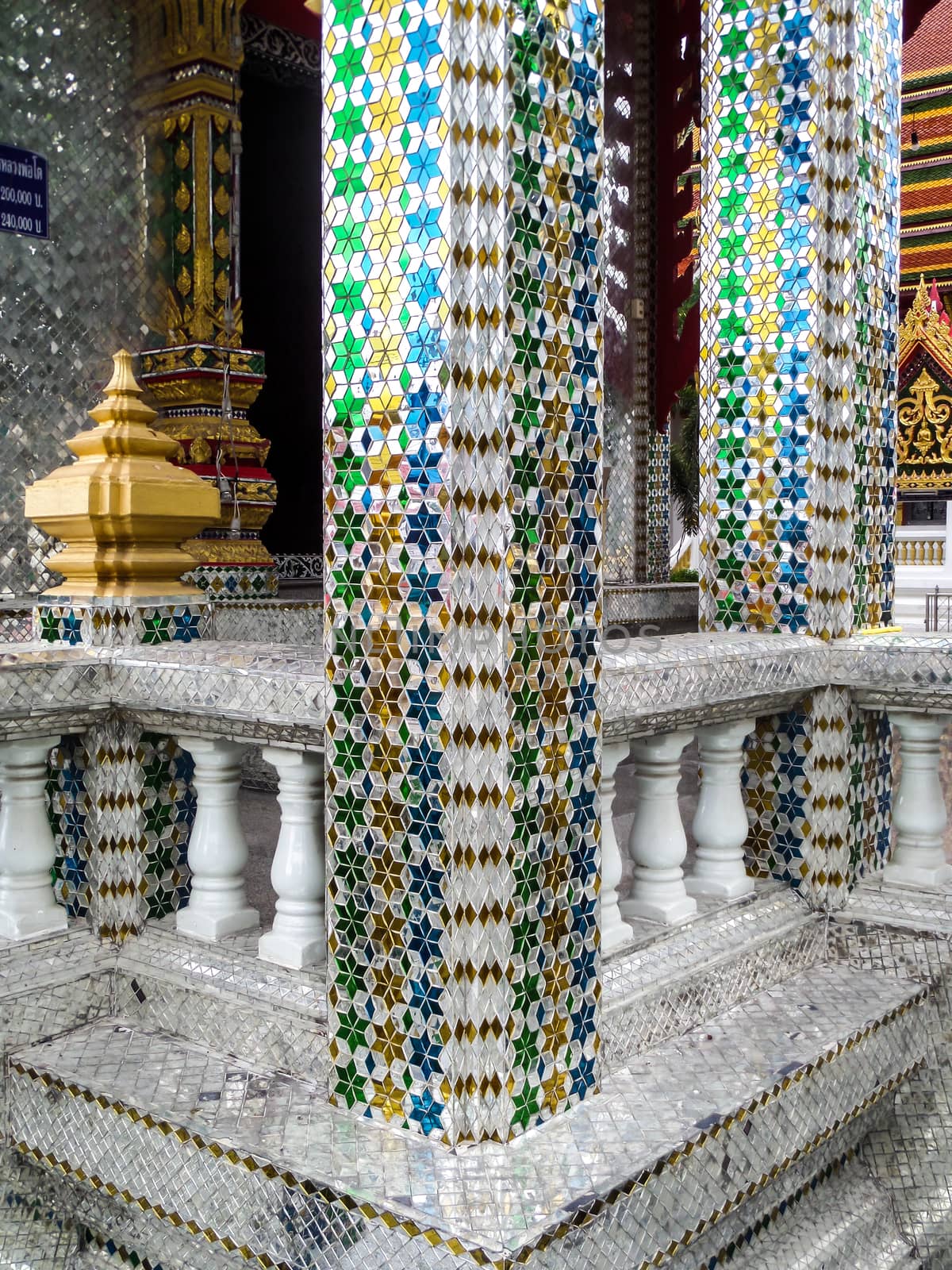 Thai Cathedral glass at Wat Prachum Kongka Banglamung Chonburi