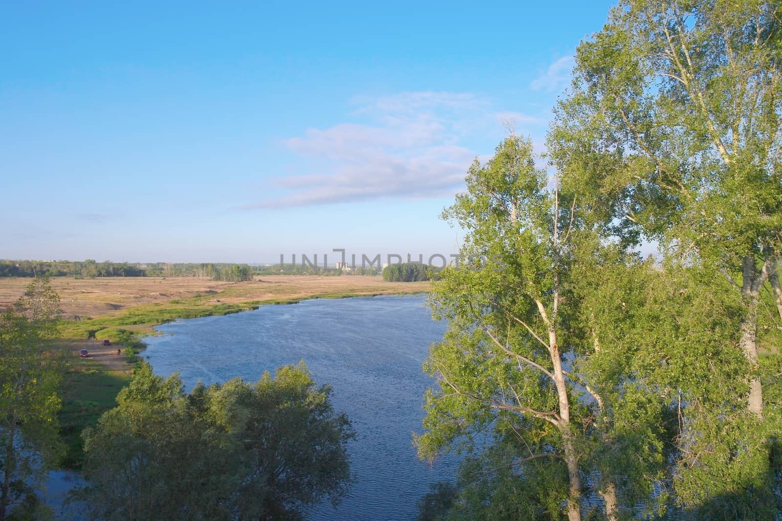 Beautiful summer landscape with river