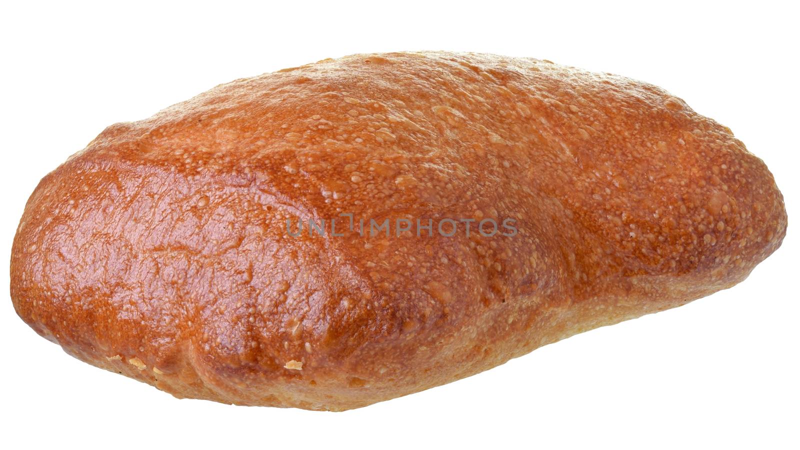 Fresh brown grain bread isolated on a white background.