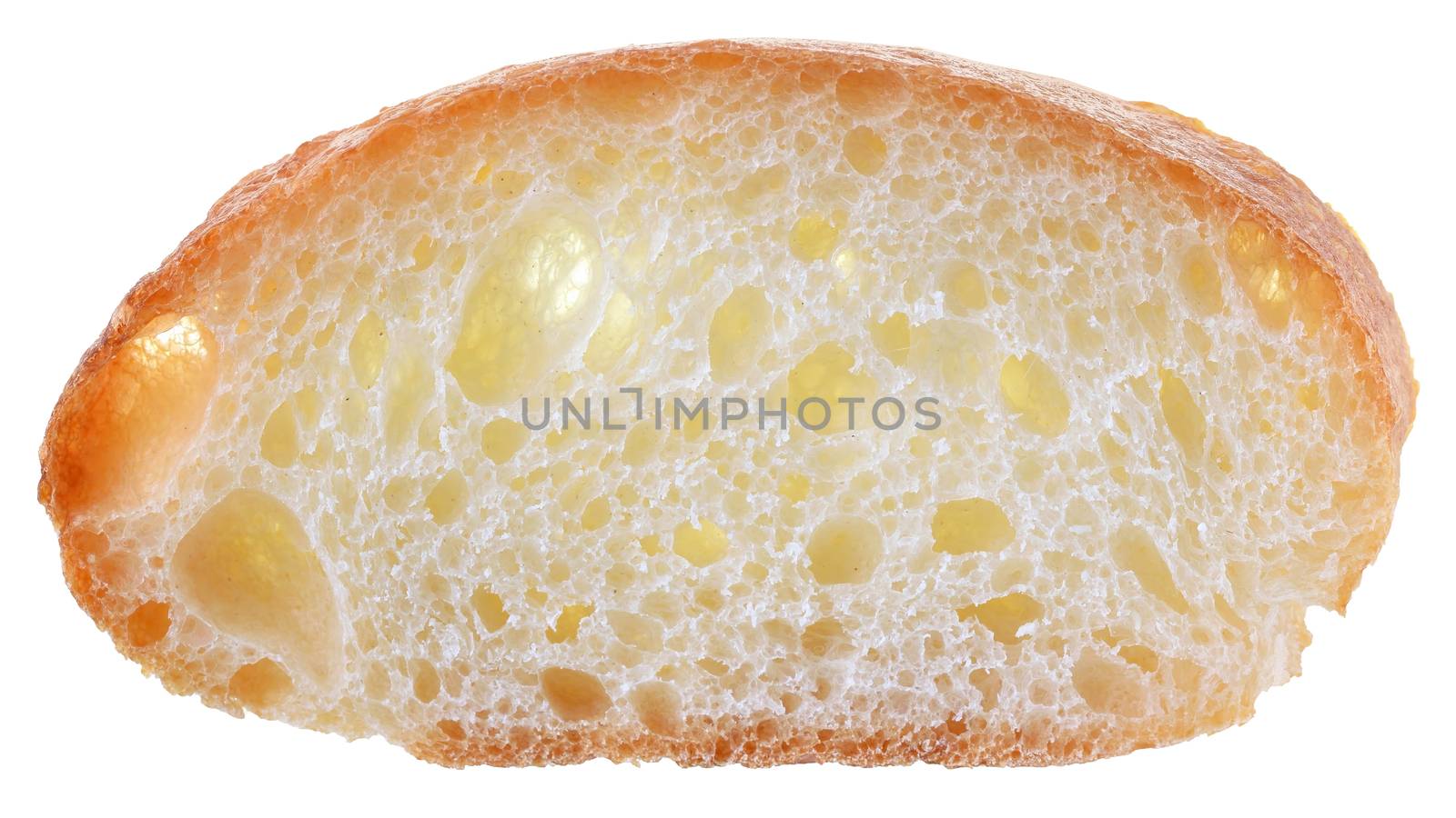 texture fresh cut bread close up isolated on a white background.