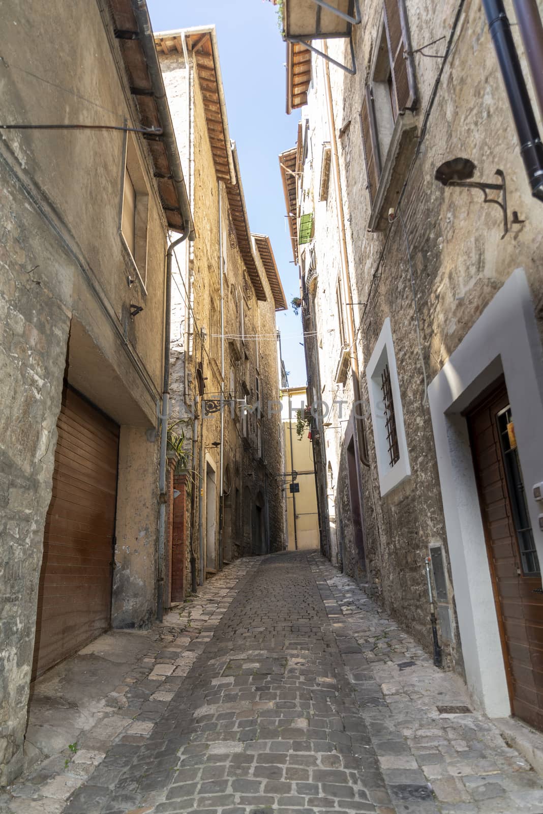 narni,italy june 29 2020 :architecture of buildings and alleys in the country of Narni on a sunny day