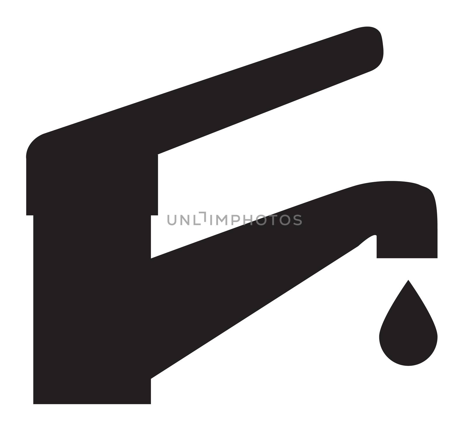 faucet icon on white background. flat style. water faucet icon for your web site design, logo, app, UI. tap sign. water faucet with drop symbol.