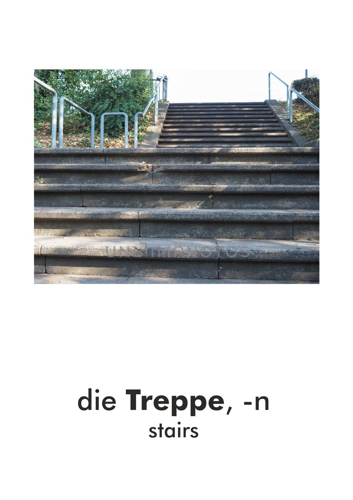 German word card: die Treppe (stairs)