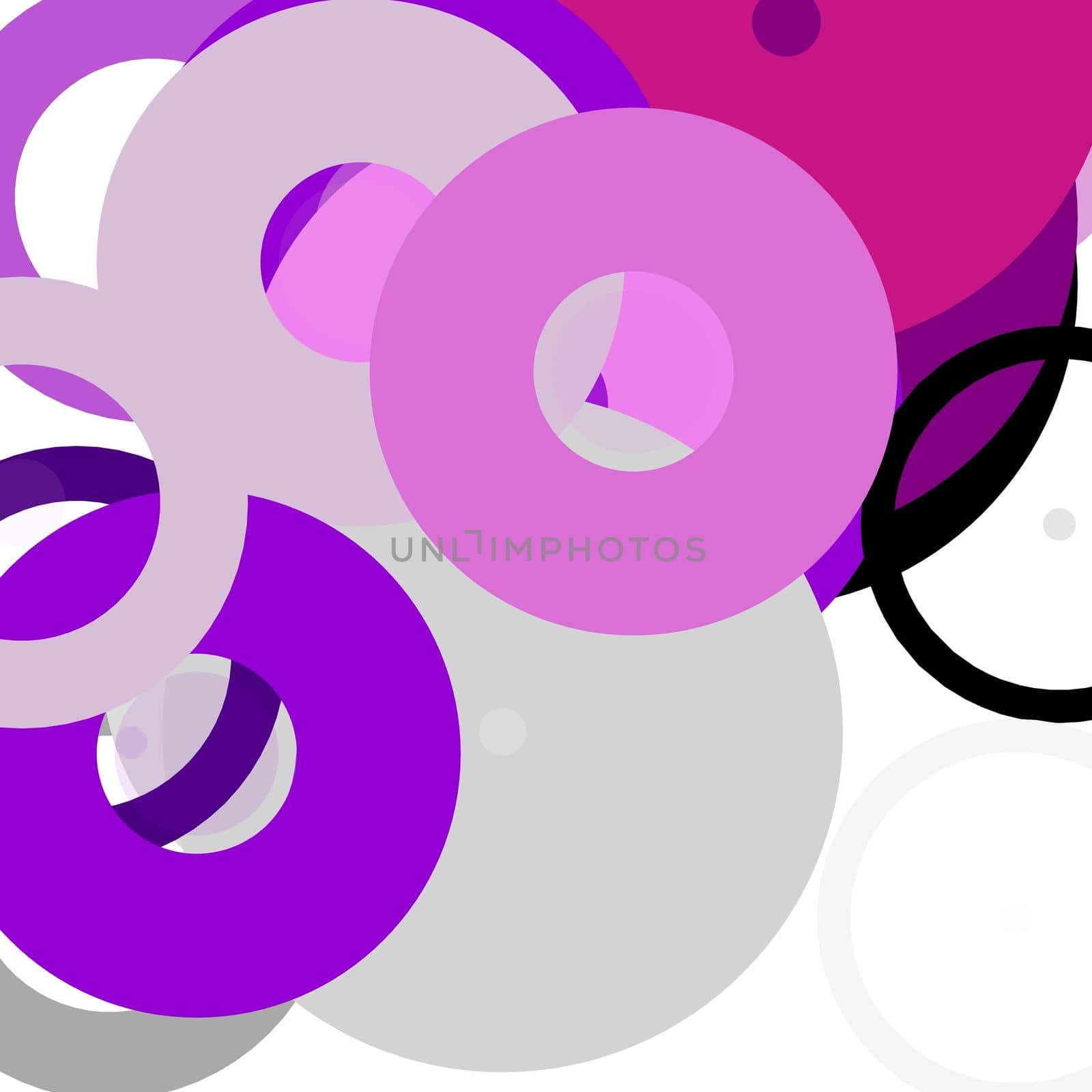 Abstract minimalist grey violet illustration with circles useful as a background