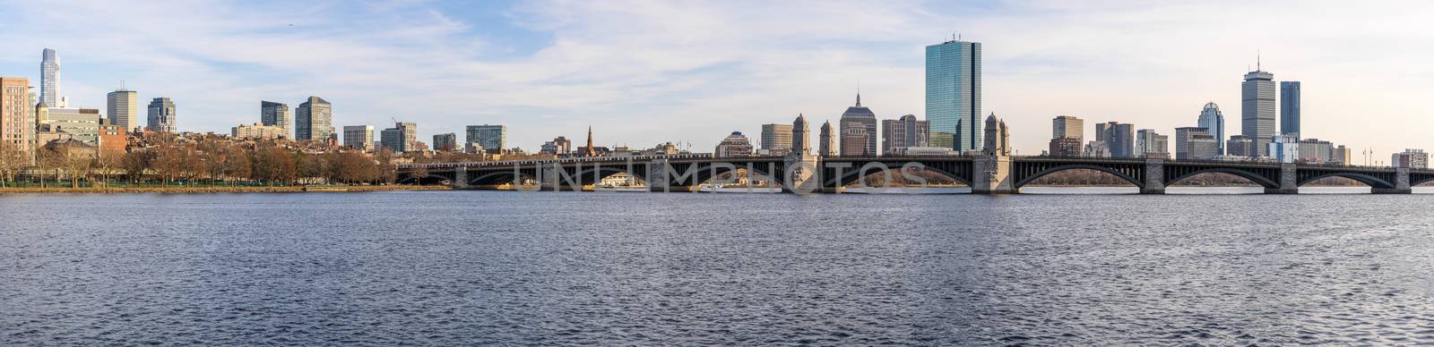 Panorama over of The Longfellow Bridge over the charles river at by Tzido