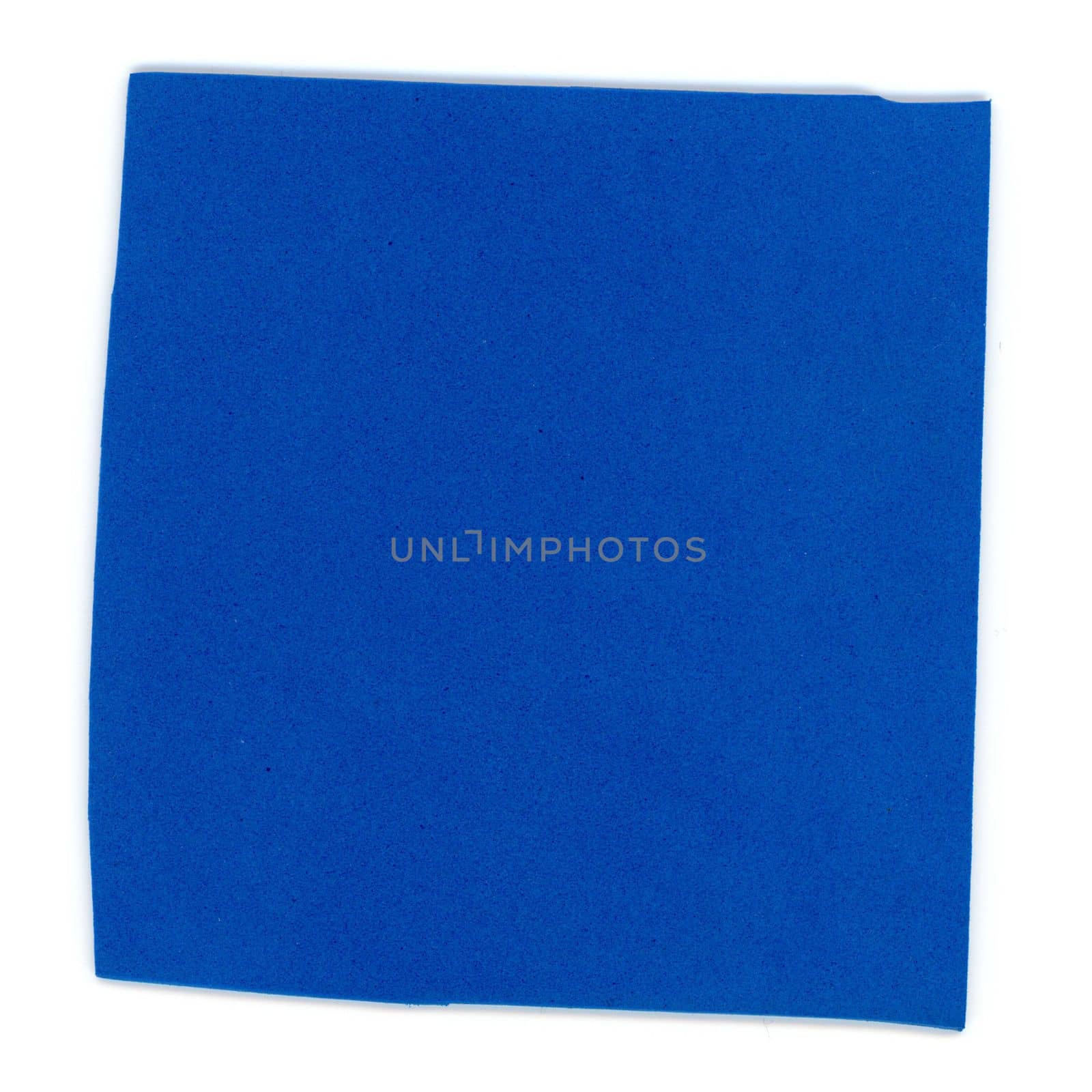 blue silicone rubber sample over white background
