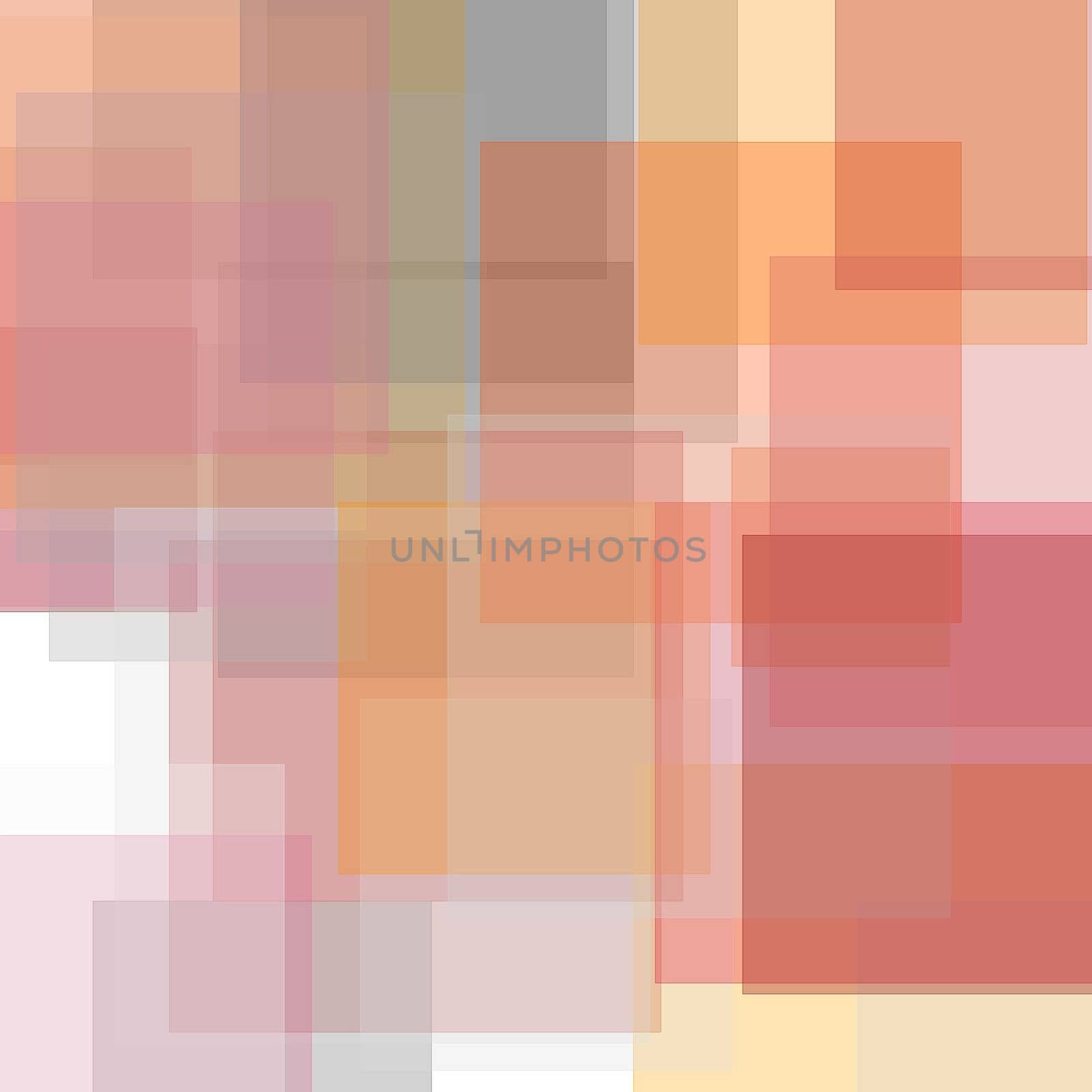 Abstract minimalist red grey orange illustration with squares useful as a background