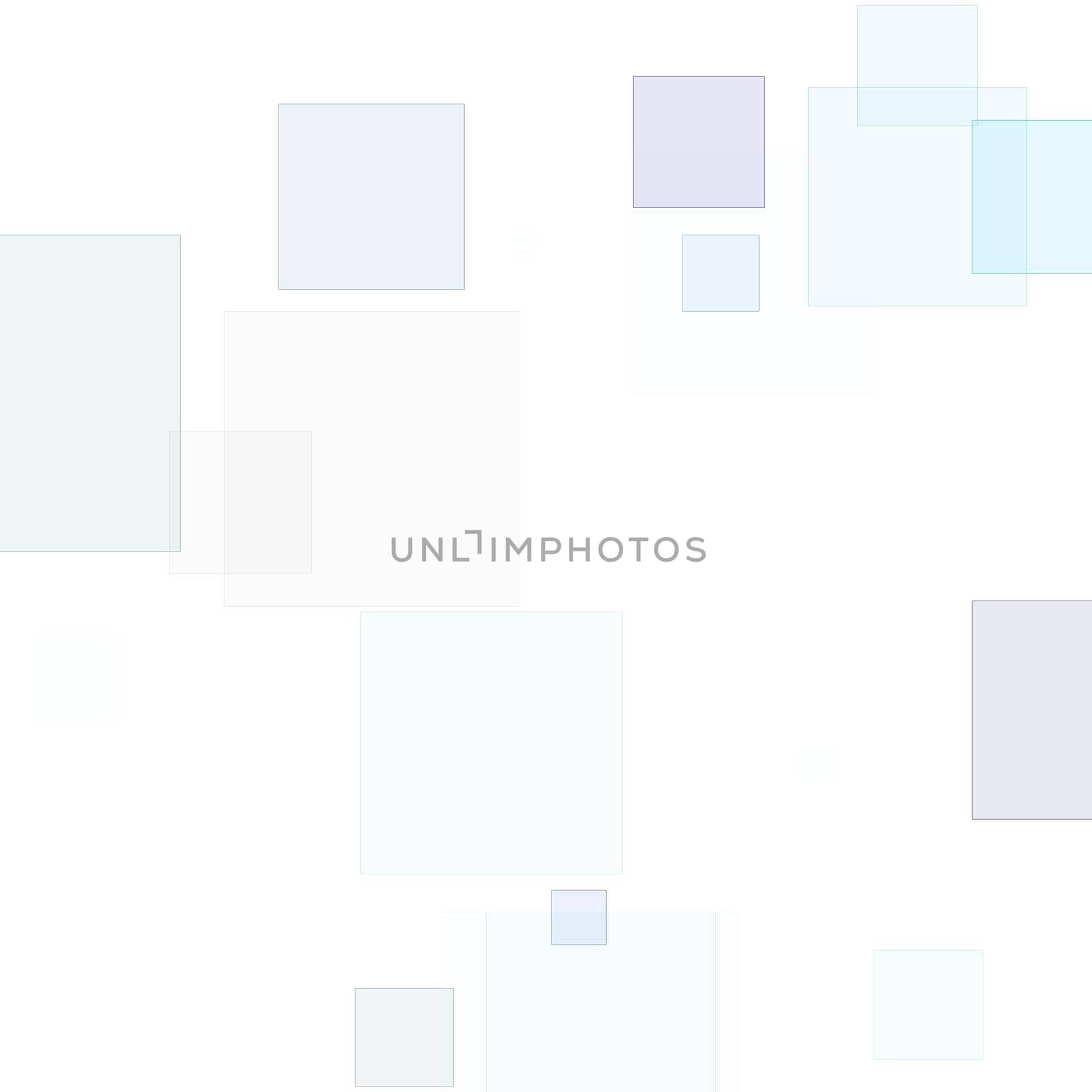 Abstract minimalist grey blue illustration with squares useful as a background