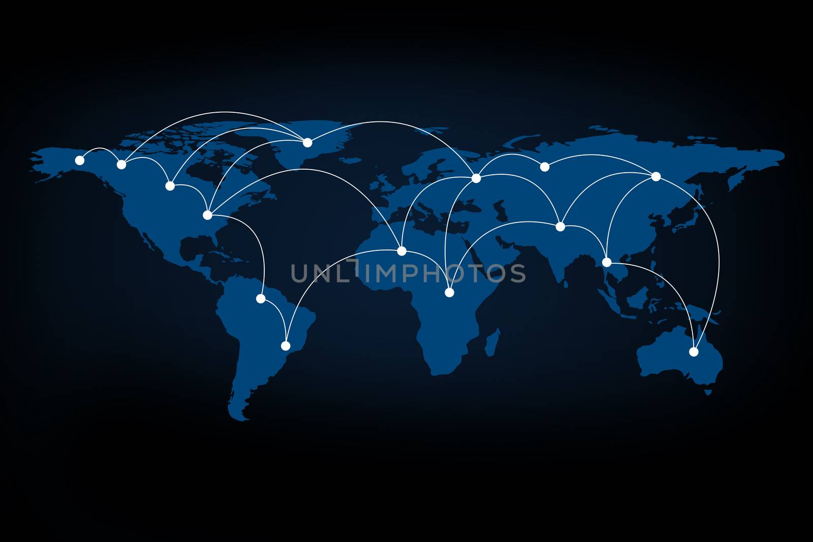 Global networking symbol of international communication featuring a world map concept with connecting technology communities using computers and other digital devices, Elements of this image furnished by NASA