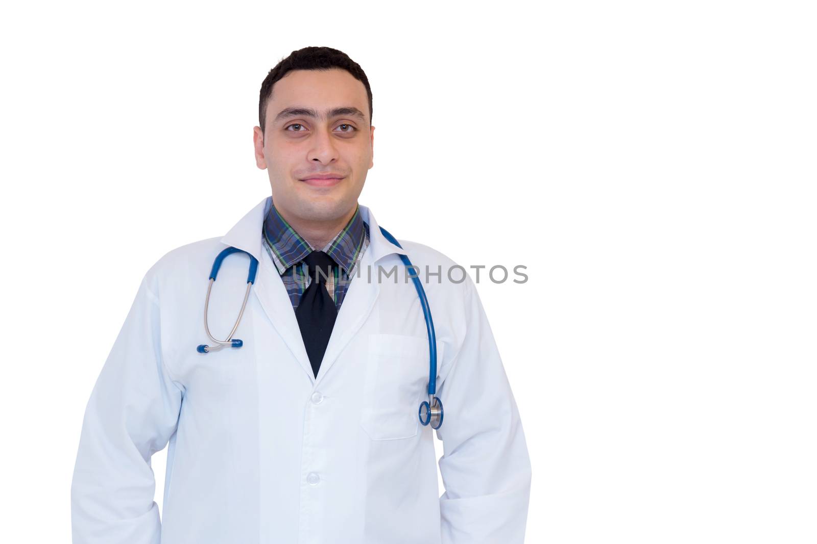 portrait of male doctor isolated on white background