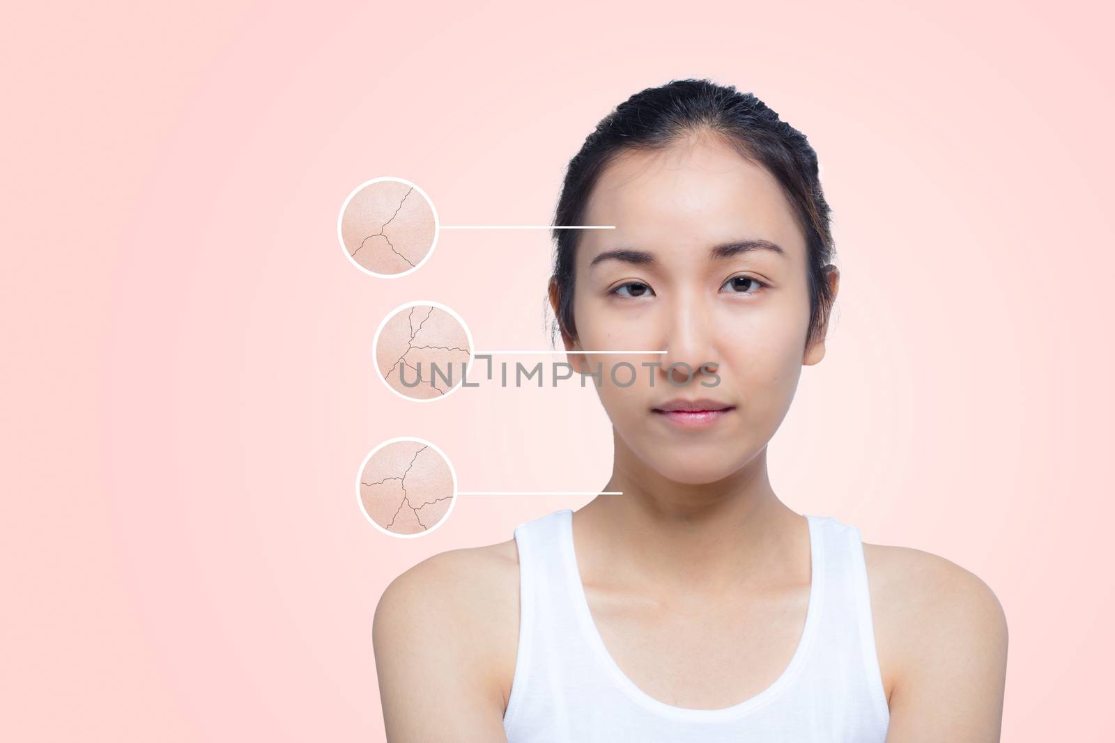 skincare and health concept - beautiful young woman face with wr by nnudoo