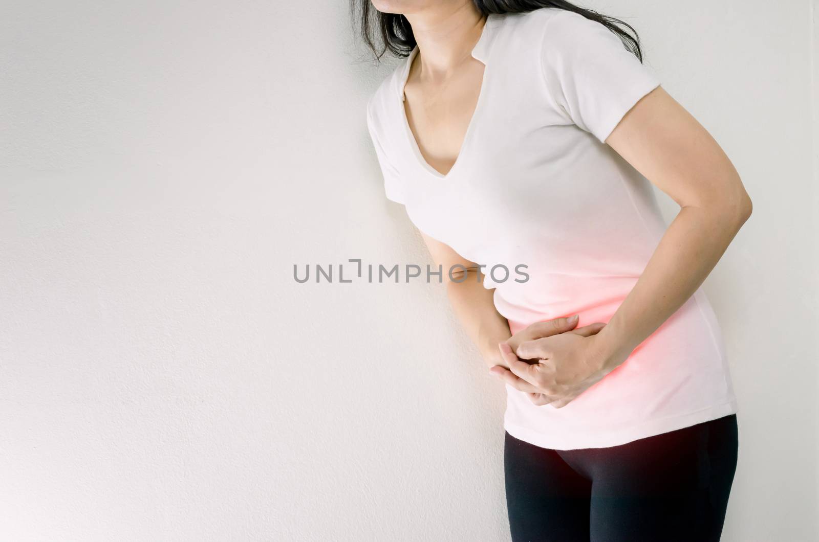 A woman with a stomachache Menstrual cramps